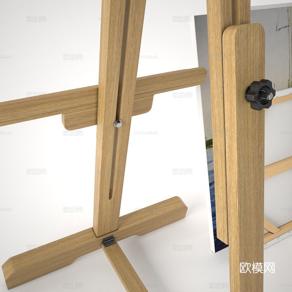 现代美术画架 画布 画板3d模型