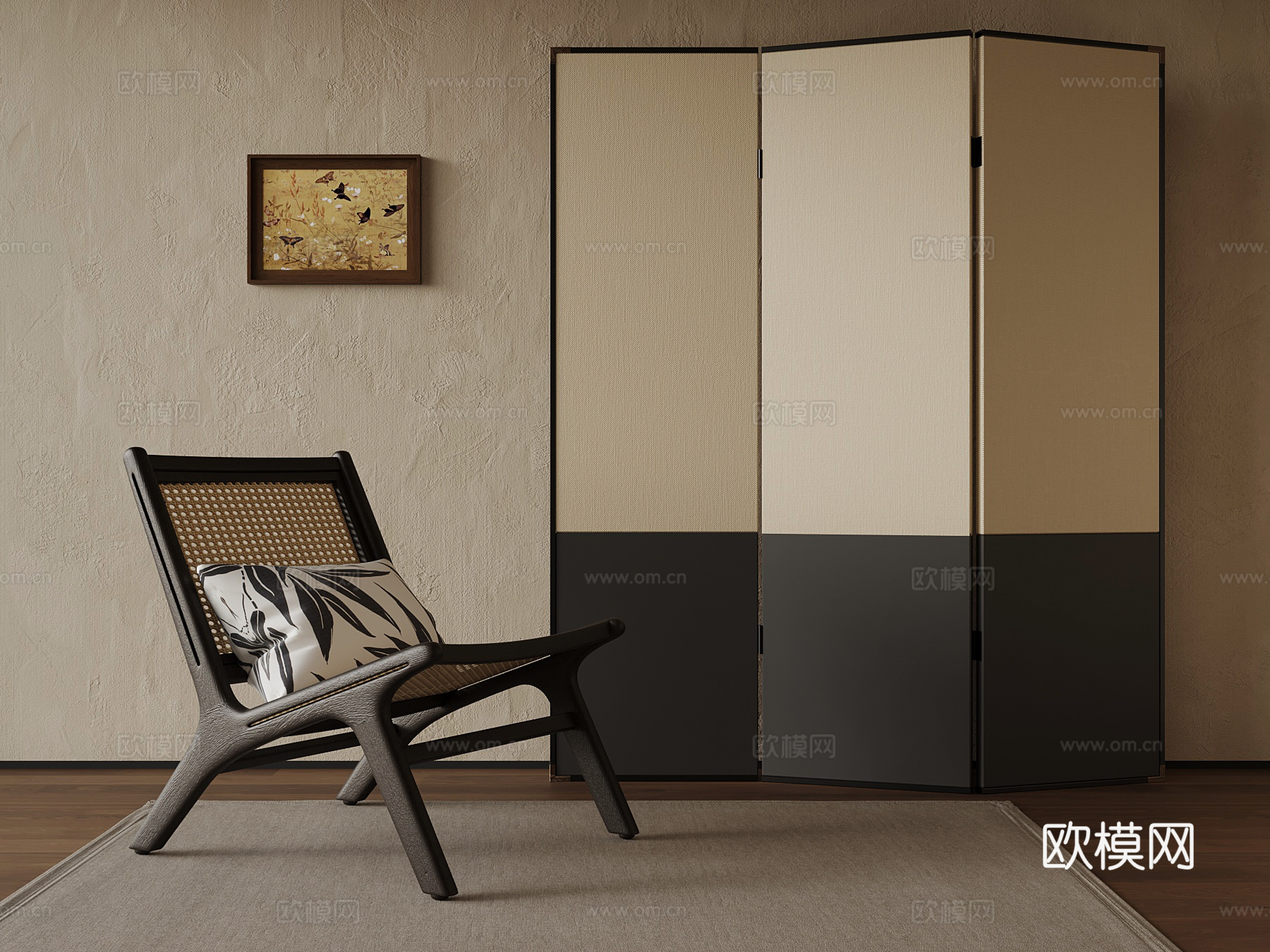 法式中古风屏风3d模型