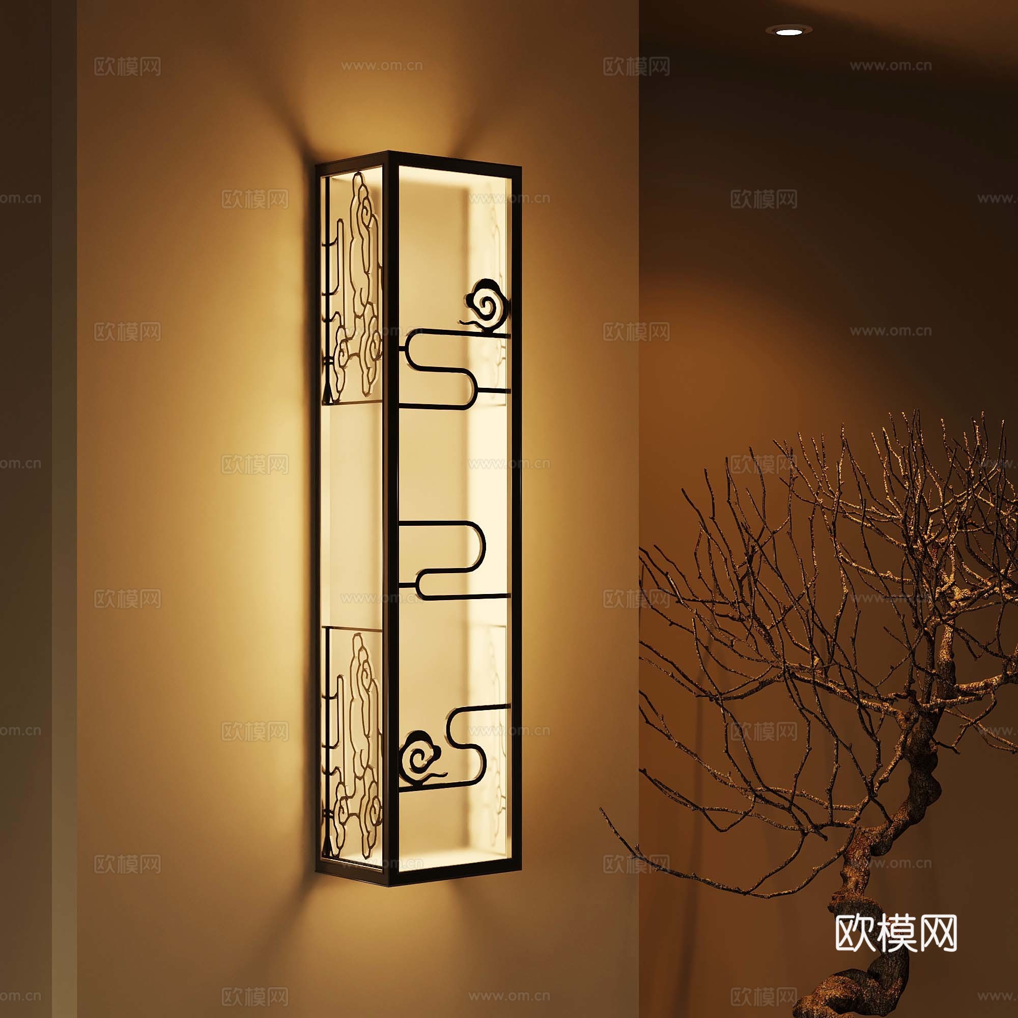 新中式壁灯 新中式庭院灯3d模型