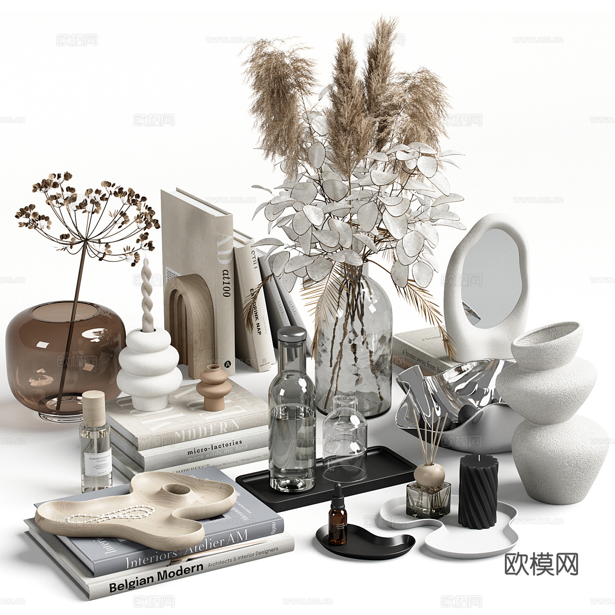 现代意式饰品摆件组合3d模型