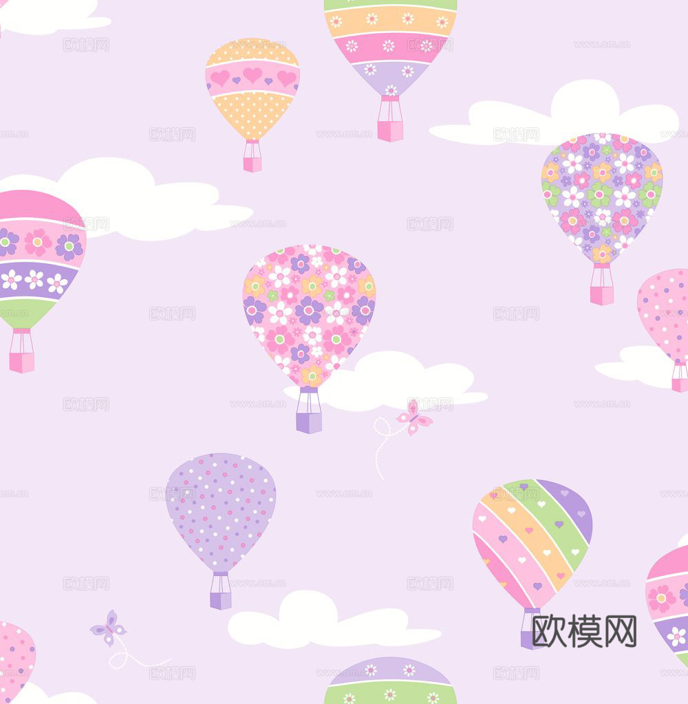 现代简约儿童可爱壁纸墙布下载（渲染图1）