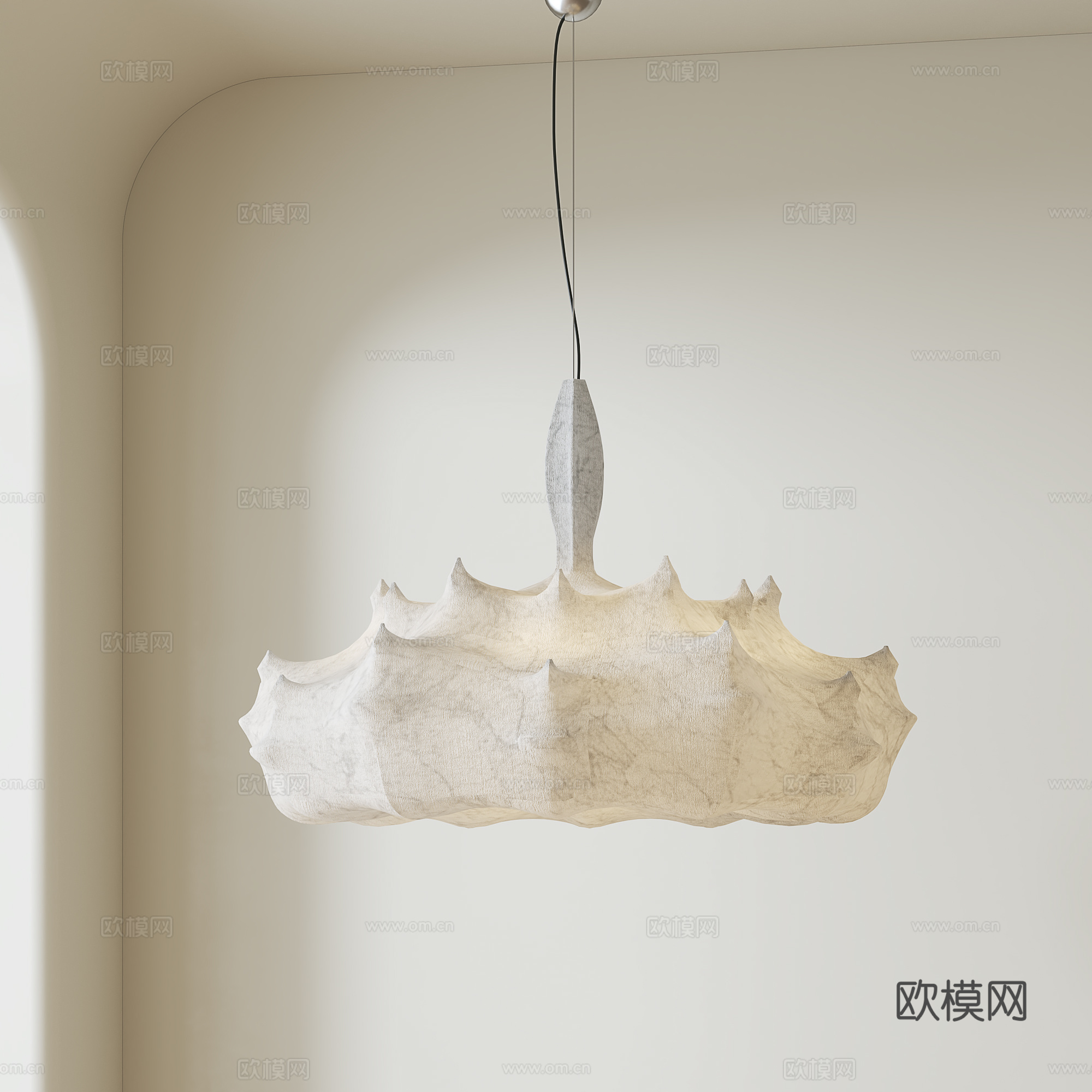 侘寂风中古吊灯su模型