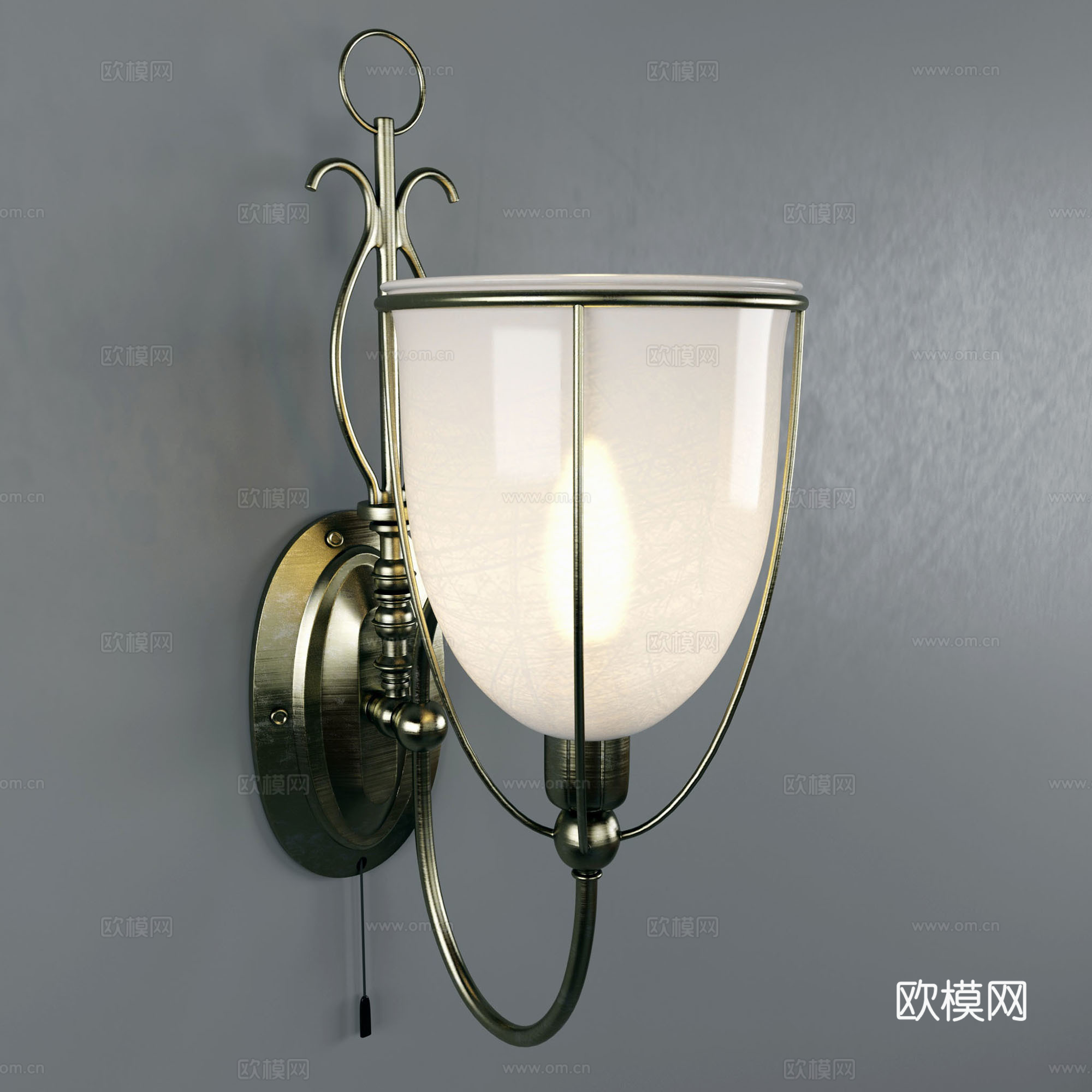 简欧壁灯  床头壁灯 金属壁灯su模型