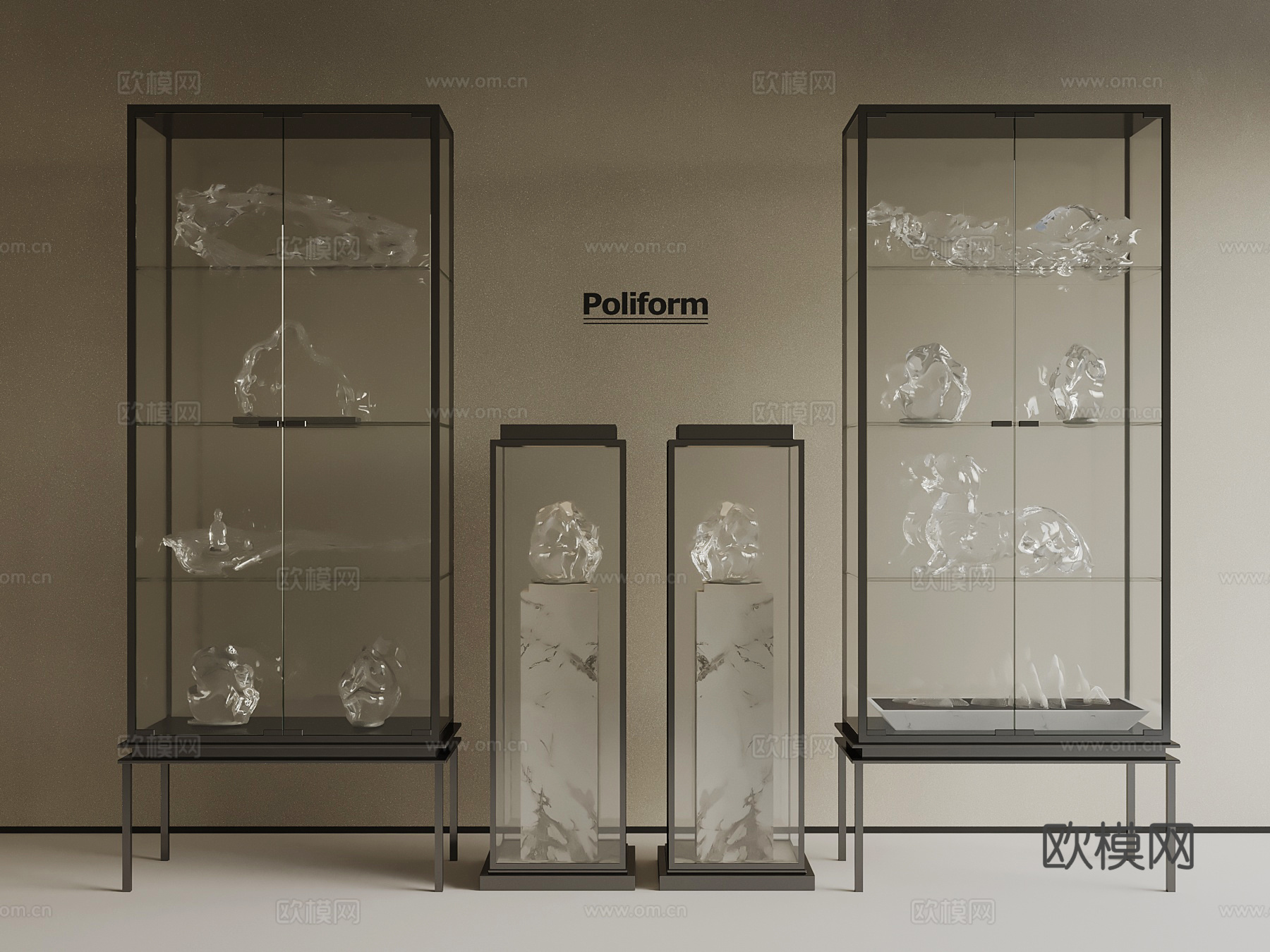 现代展柜 玻璃展柜3d模型