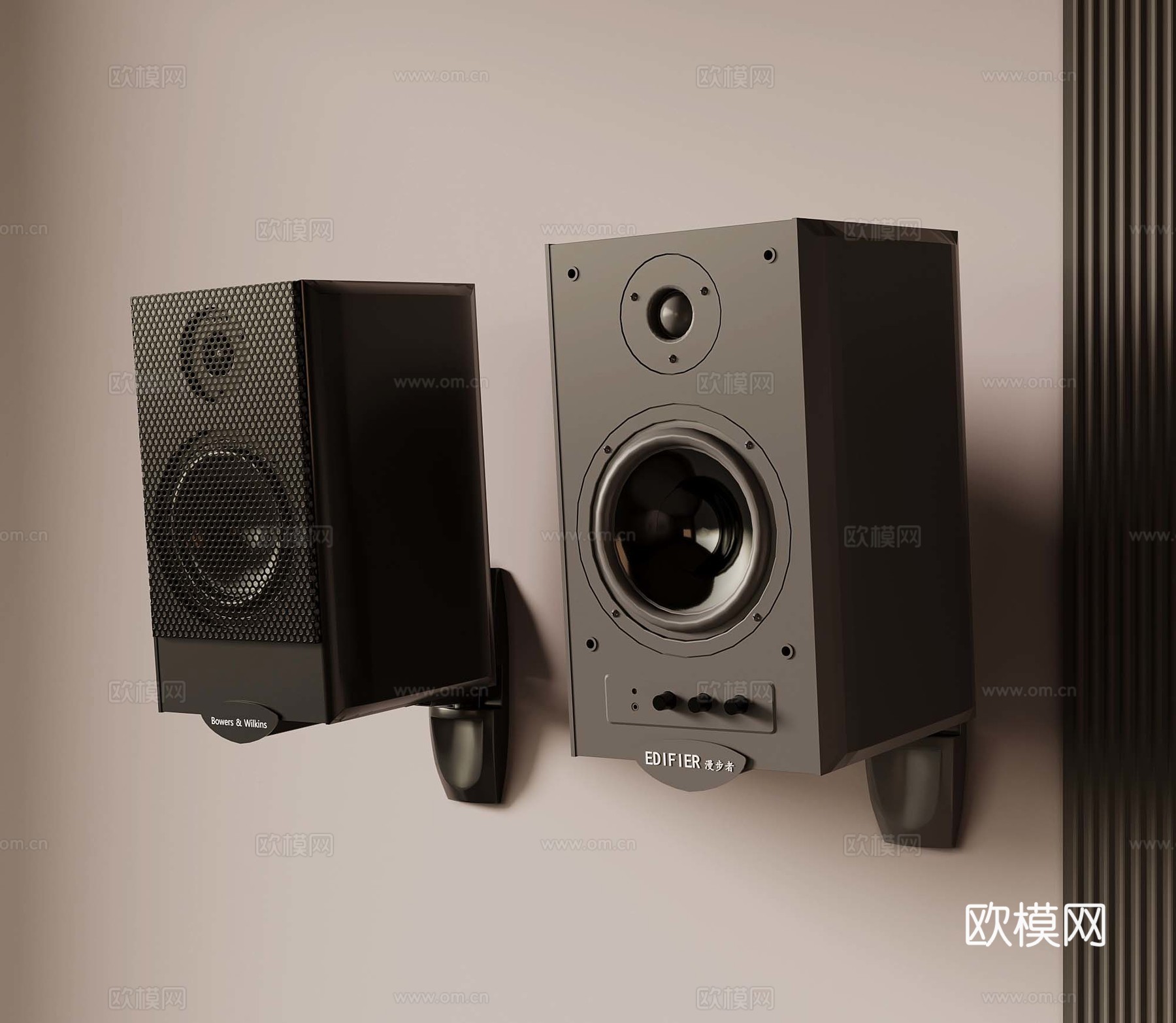 30音响 壁挂音箱3d模型