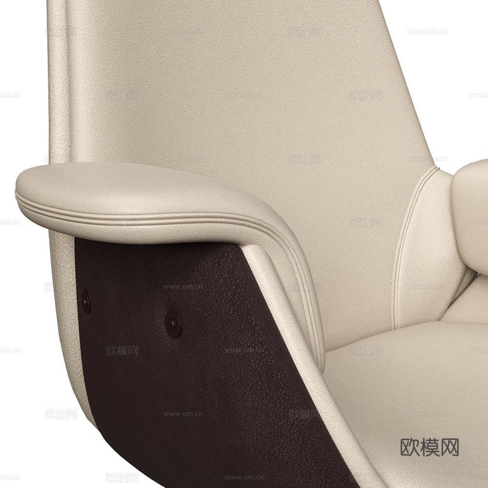 现代意式皮革办公椅3d模型
