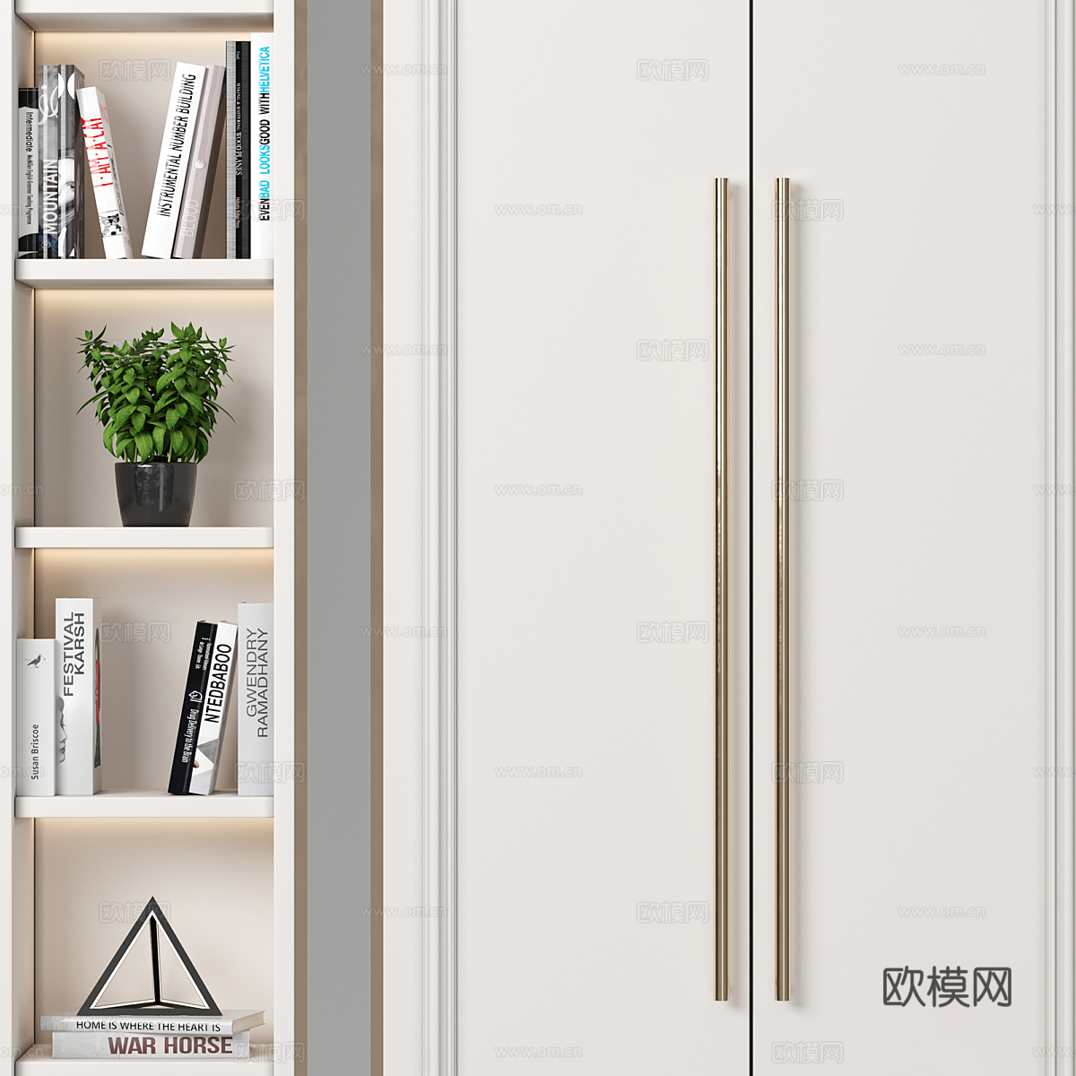 现代北欧开门衣柜3d模型