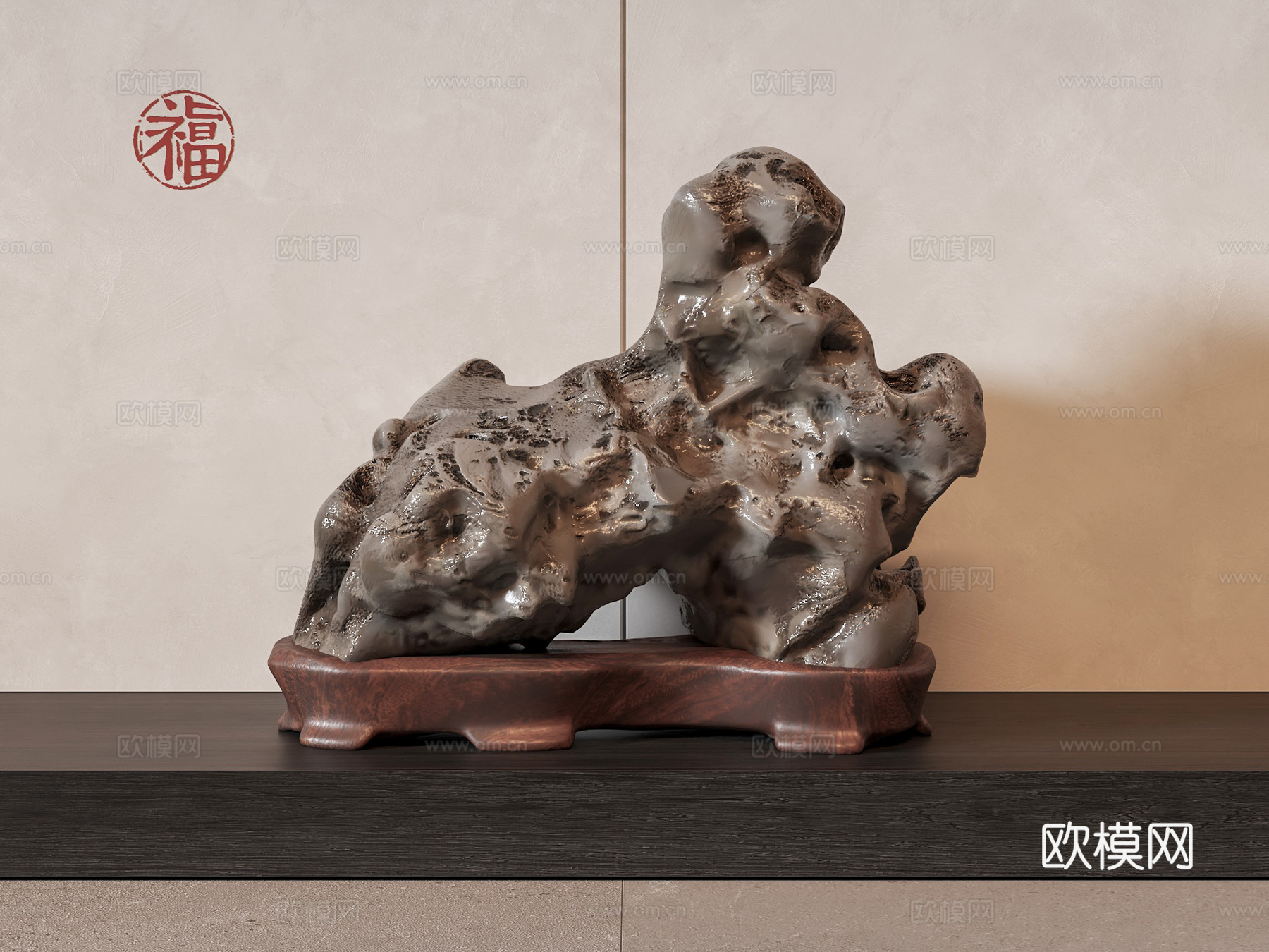 寿山石 奇石 太湖石 自然石雕塑摆件 天然石雕塑摆件3d模型