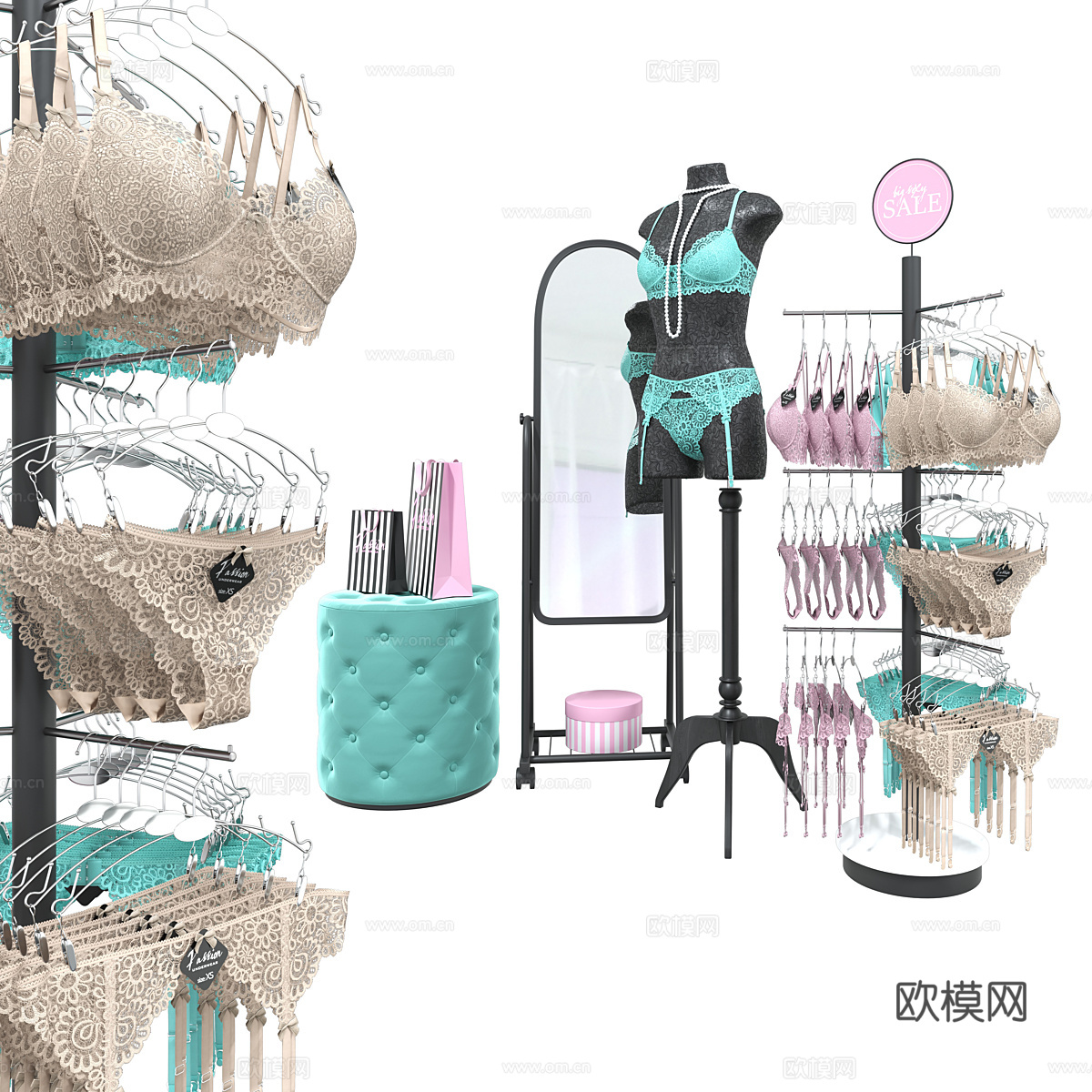 女士内衣店 女士内衣专卖3d模型
