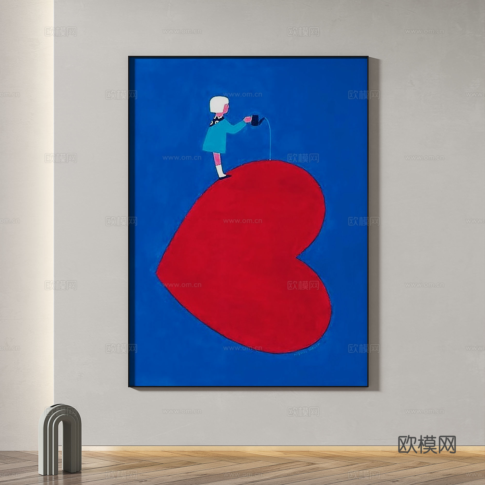 现代，简约，抽象，装饰画3d模型