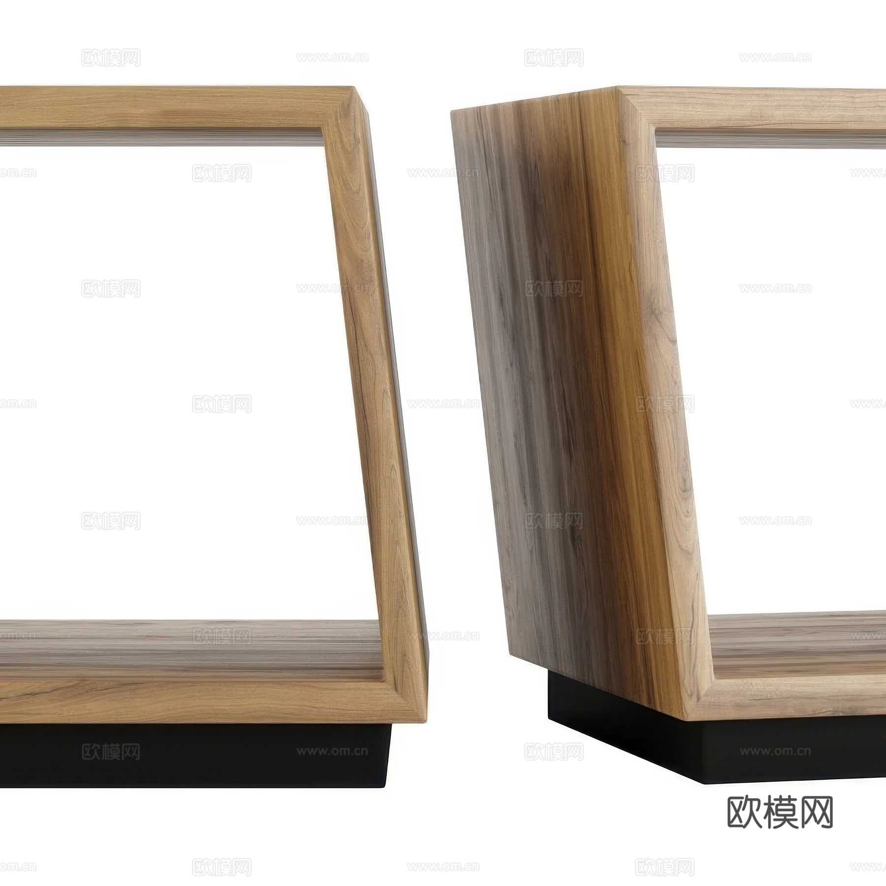 现代意式极简实木床头柜3d模型