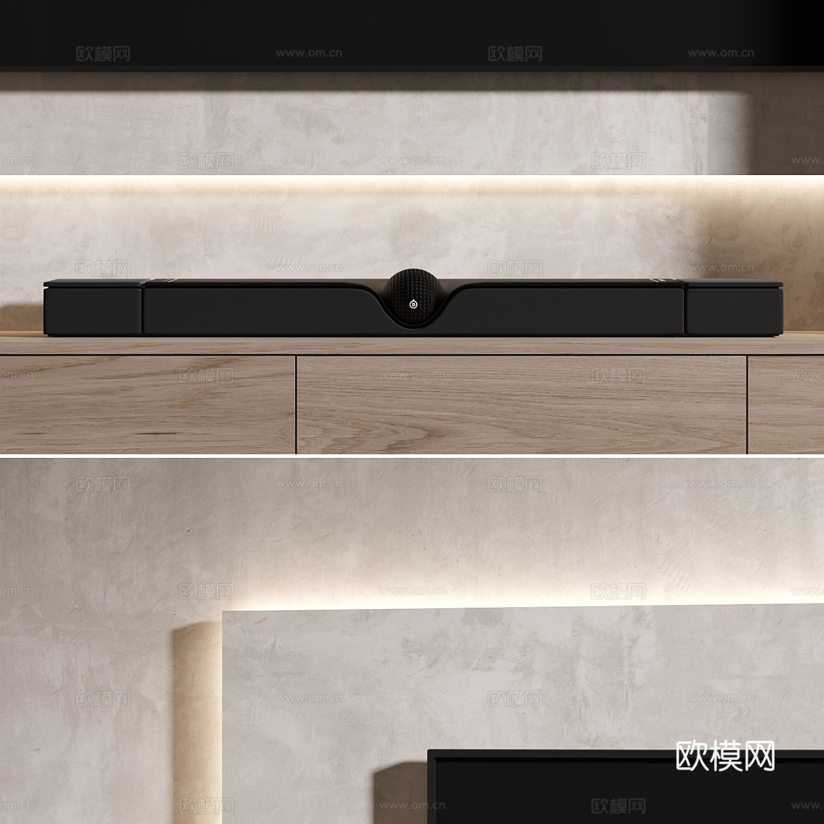 现代极简电视背景墙3d模型