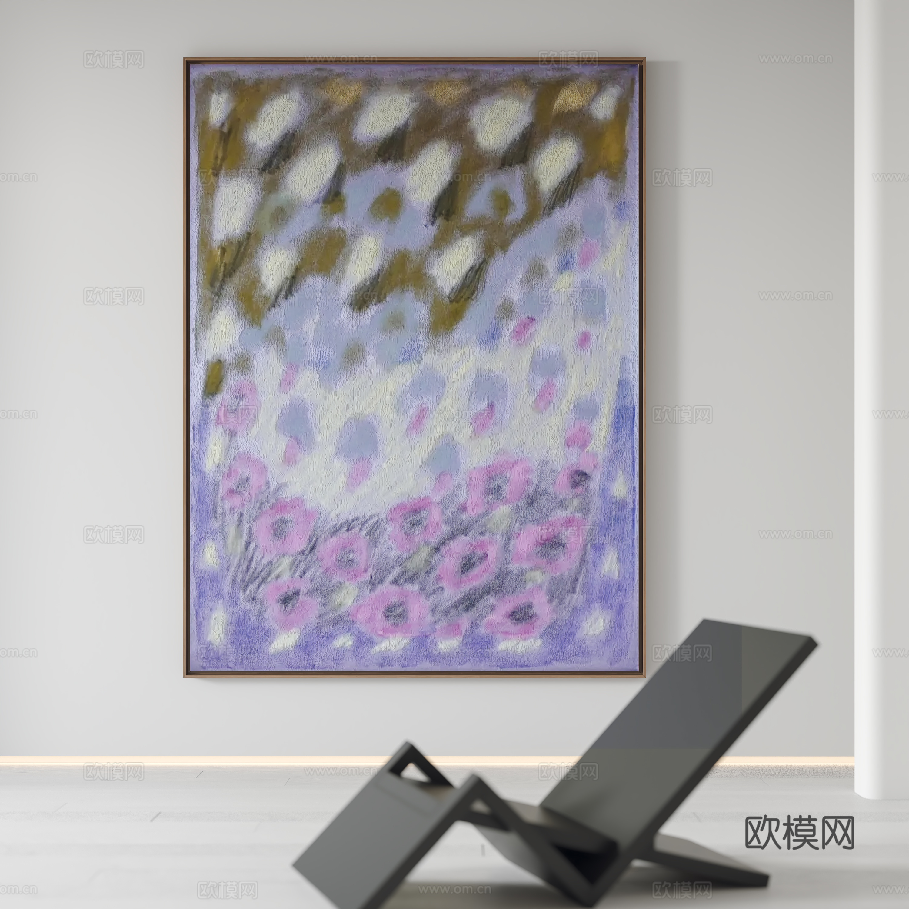 现代挂画 装饰画 休闲椅3d模型