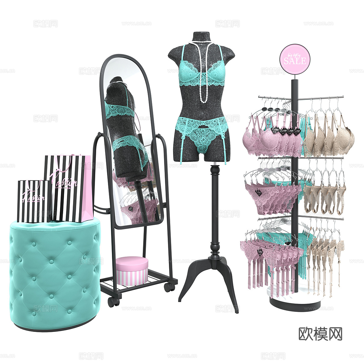 女士内衣店 女士内衣专卖3d模型