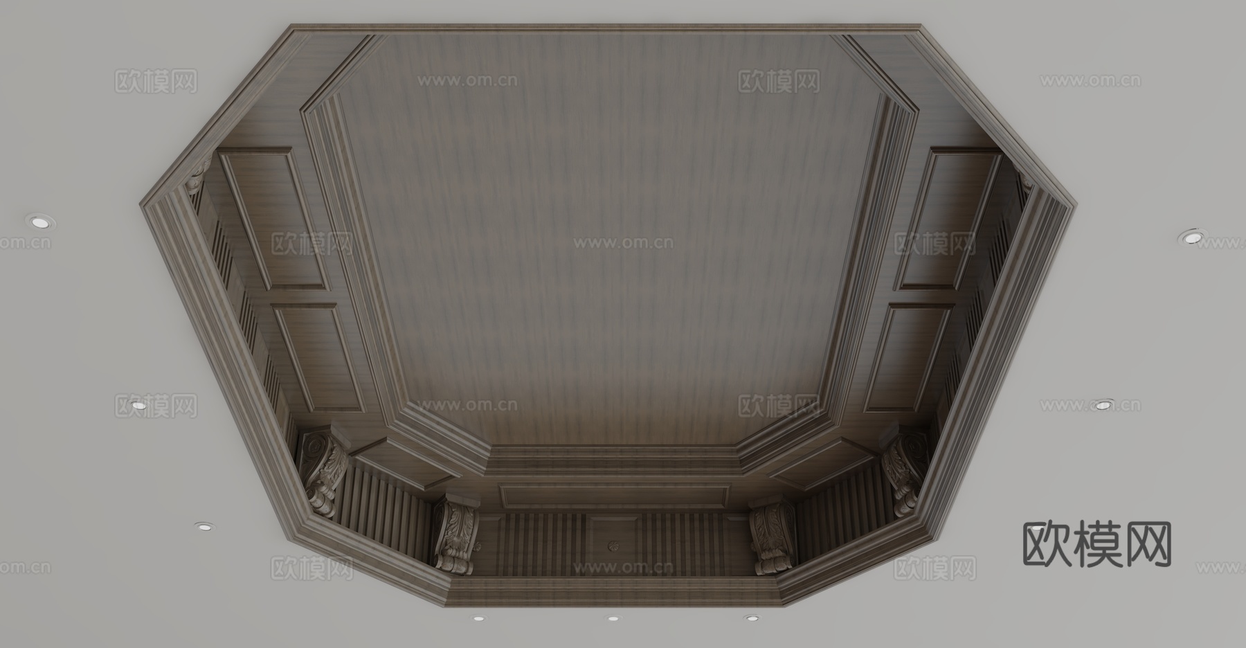 美式天花吊顶3d模型