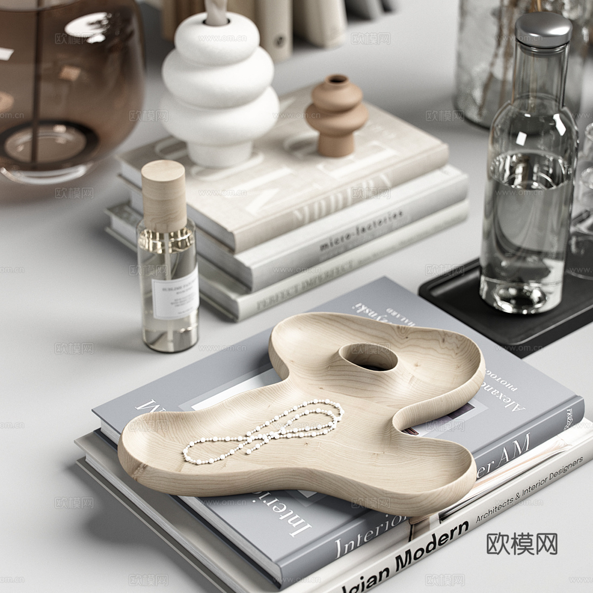 现代意式饰品摆件组合3d模型