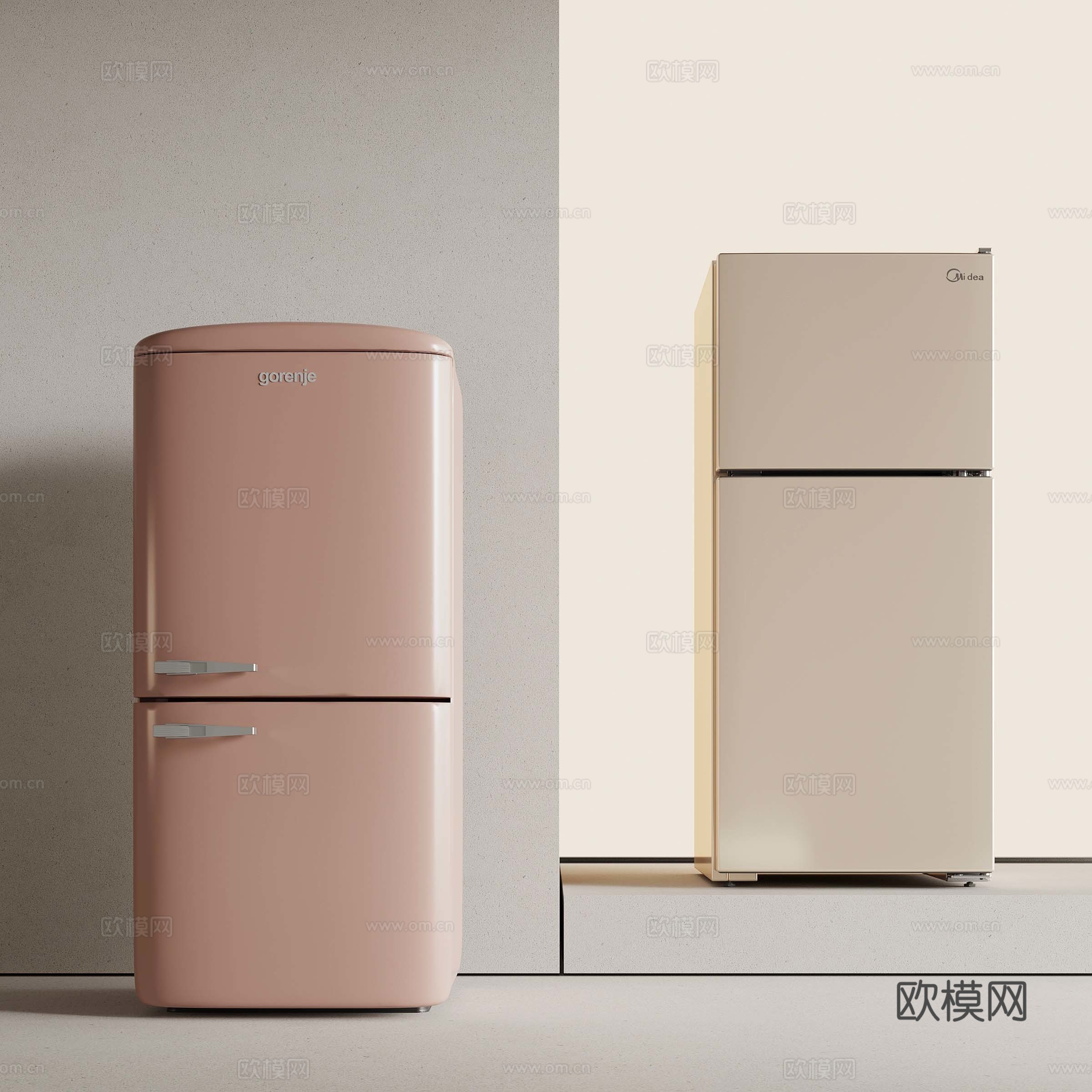 16冰箱 迷你冰箱su模型