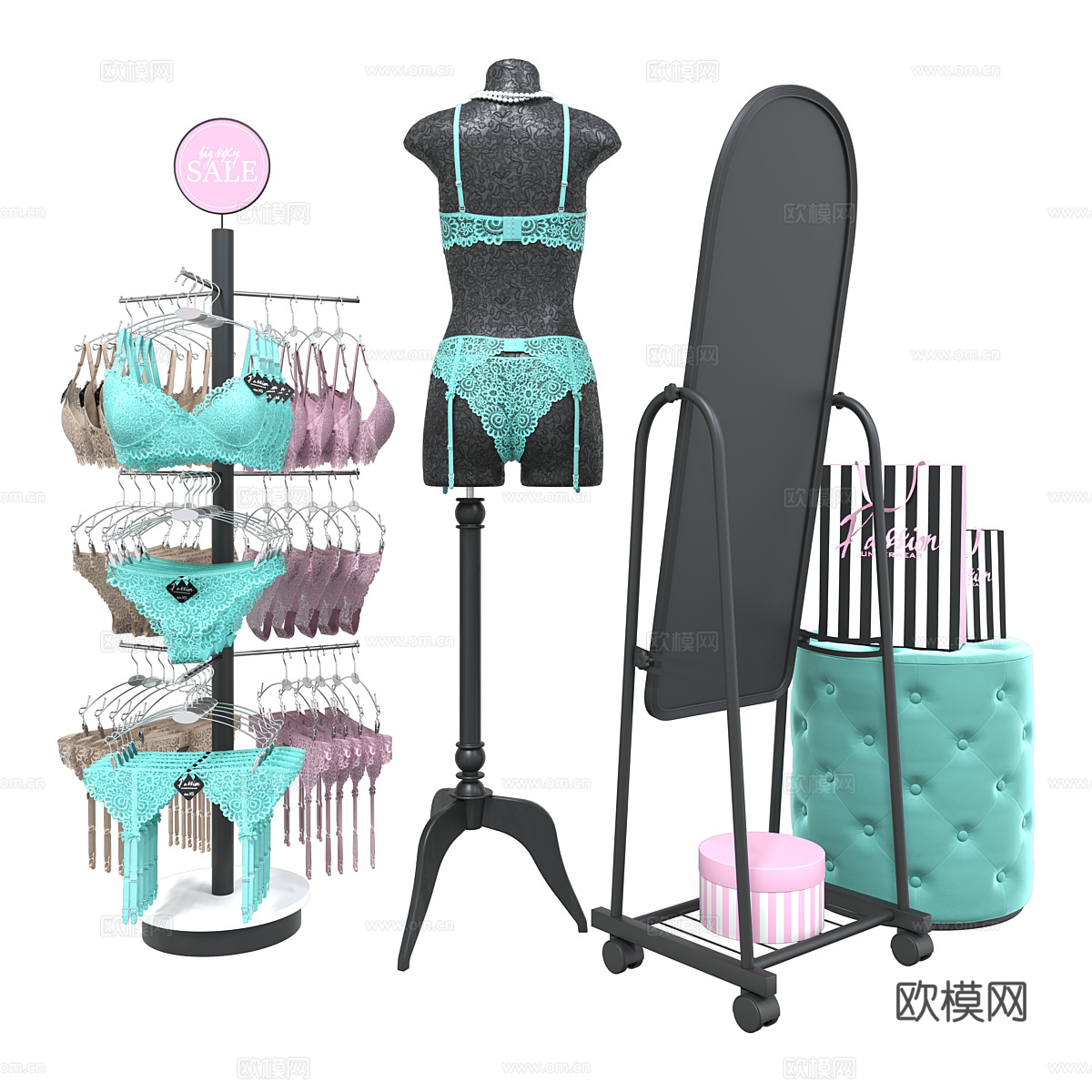 女士内衣店 女士内衣专卖3d模型