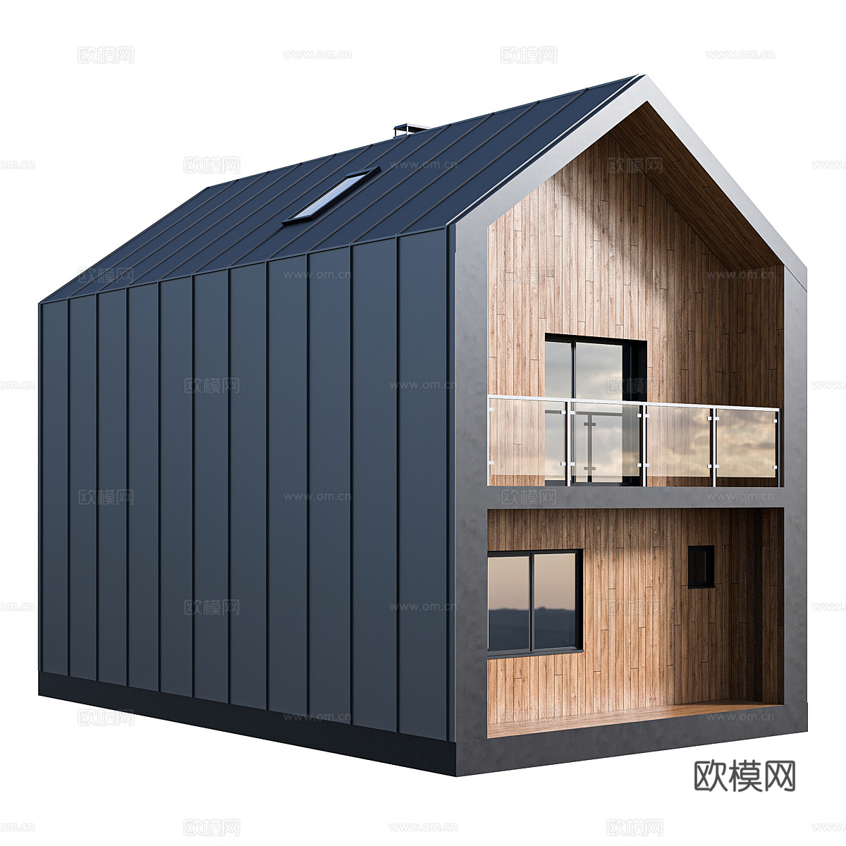 现代意式木屋别墅外观3d模型