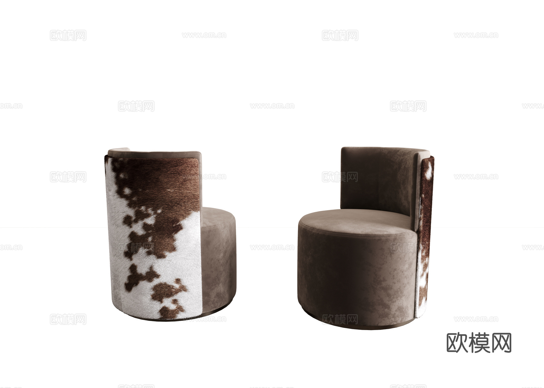 动物毛发 化妆凳 凳子 沙发凳 单椅3d模型