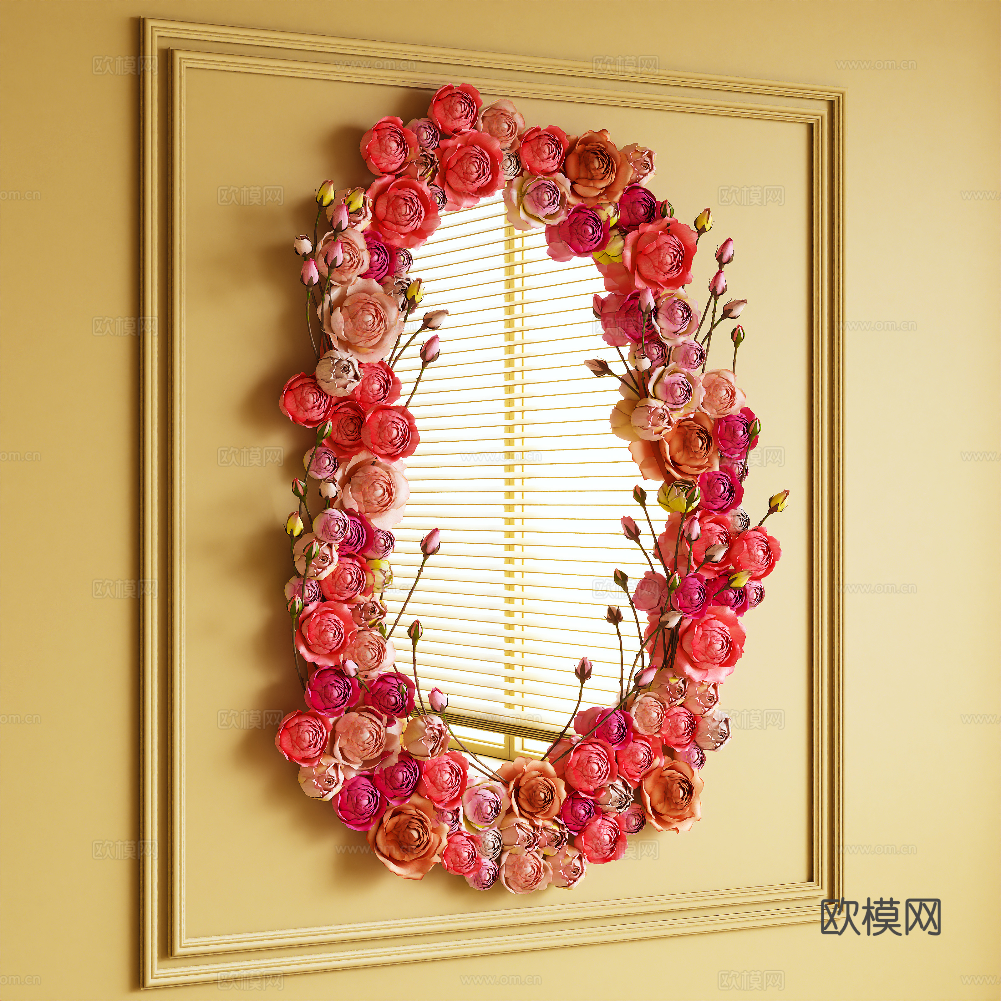 现代镜子 装饰镜 墙饰3d模型