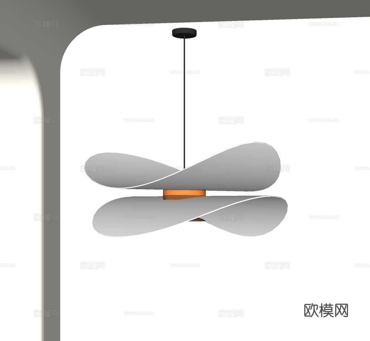现代中古吊灯 儿童吊灯su模型