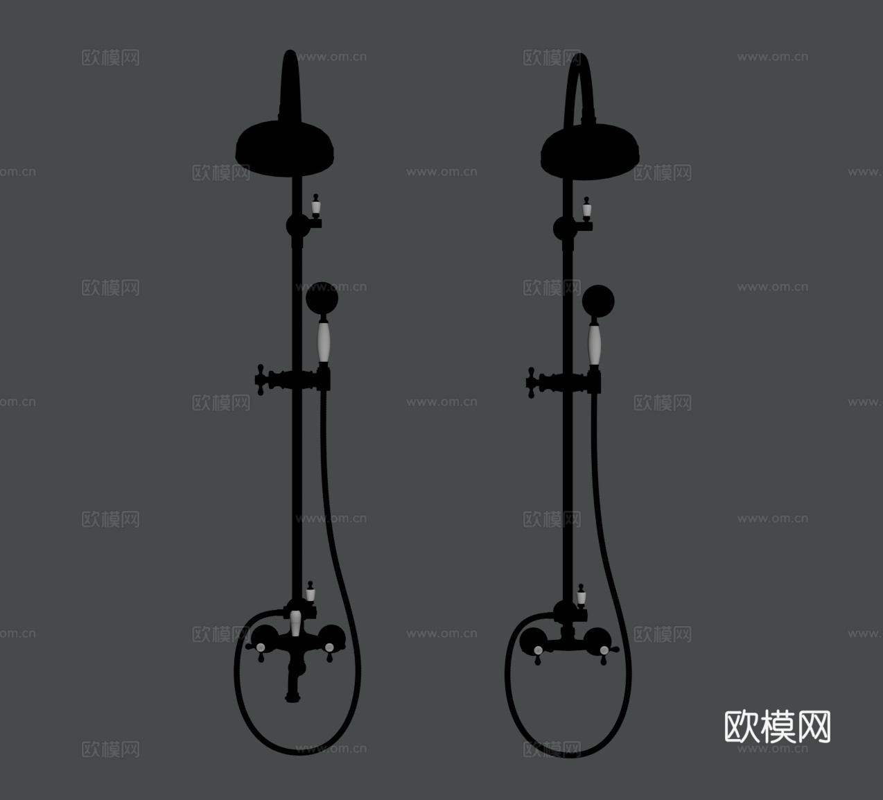 08花洒 法式花洒 欧式花洒 淋浴su模型