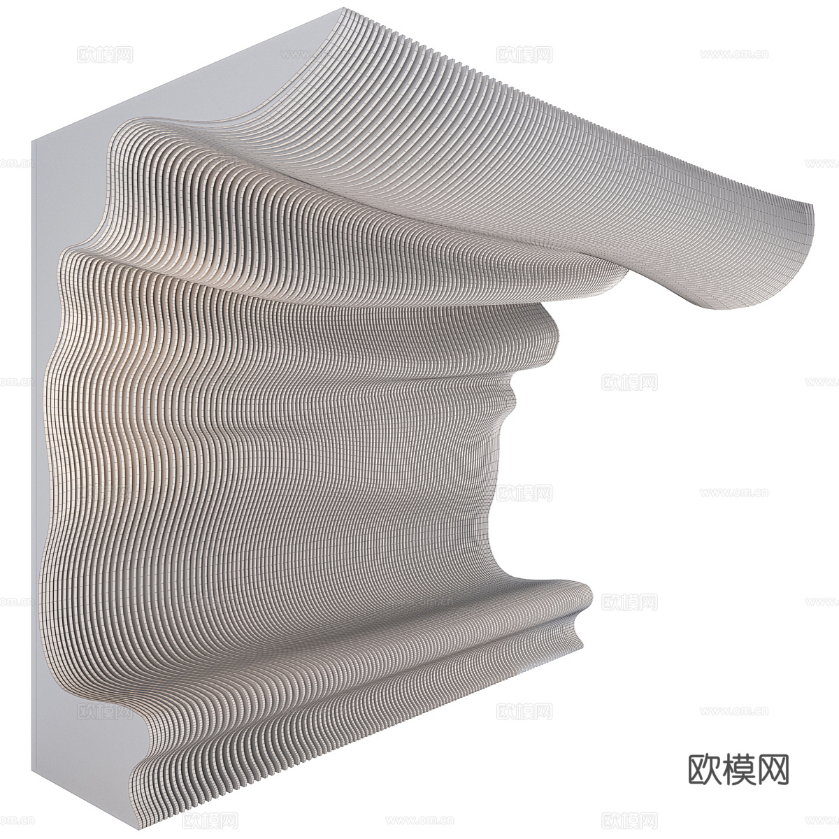 现代异形装饰公共长凳3d模型