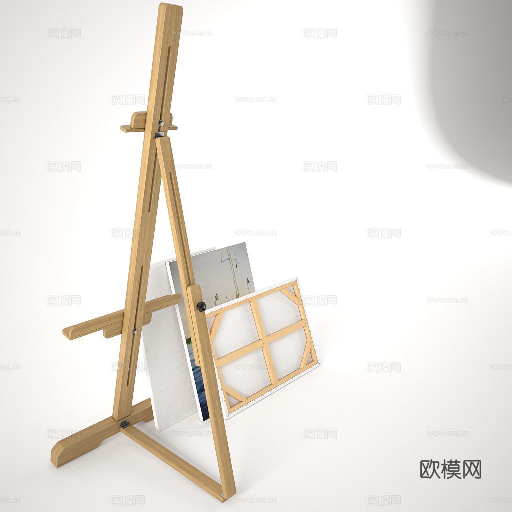 现代美术画架 画布 画板3d模型