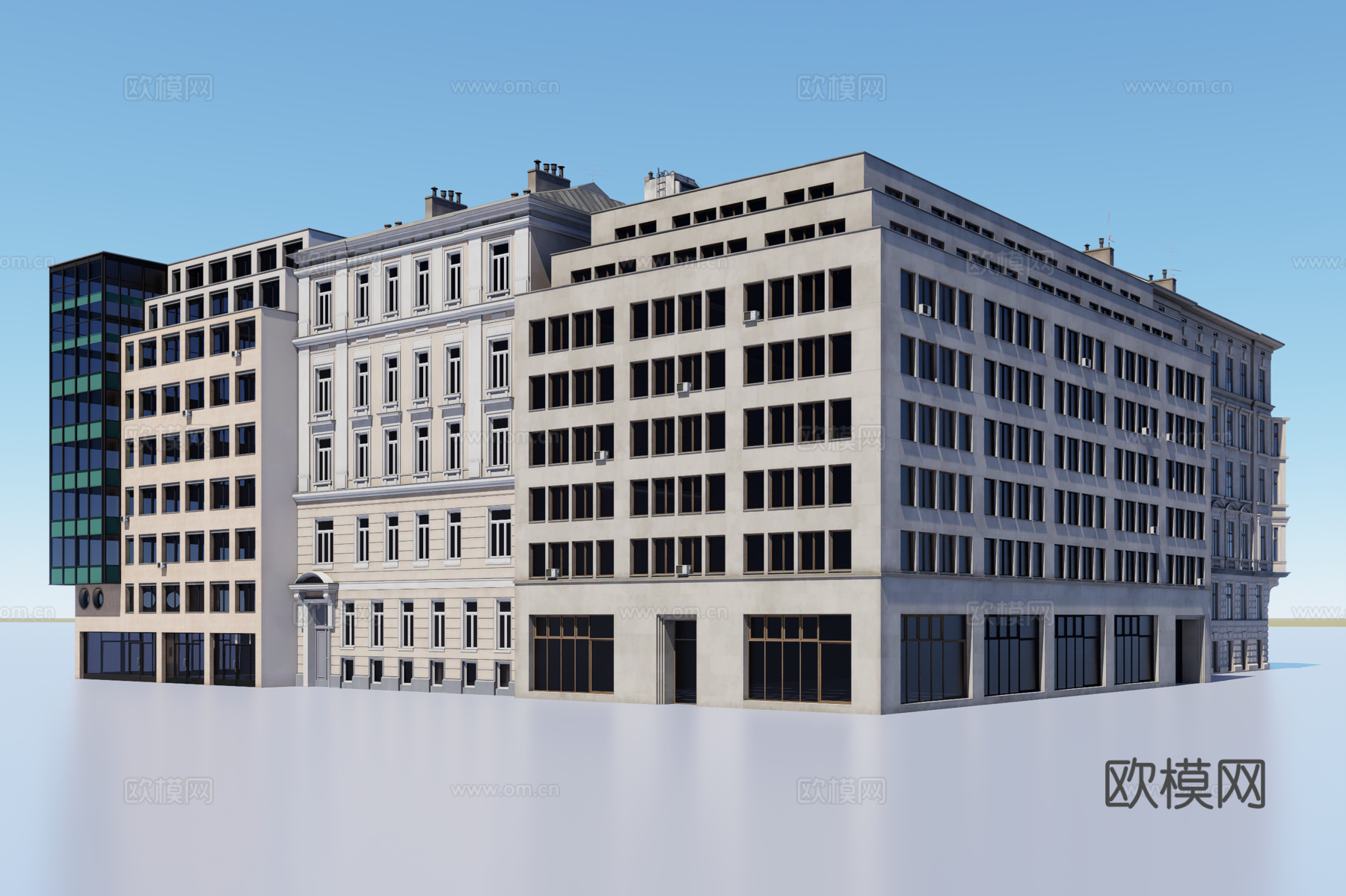 欧式建筑群3d模型
