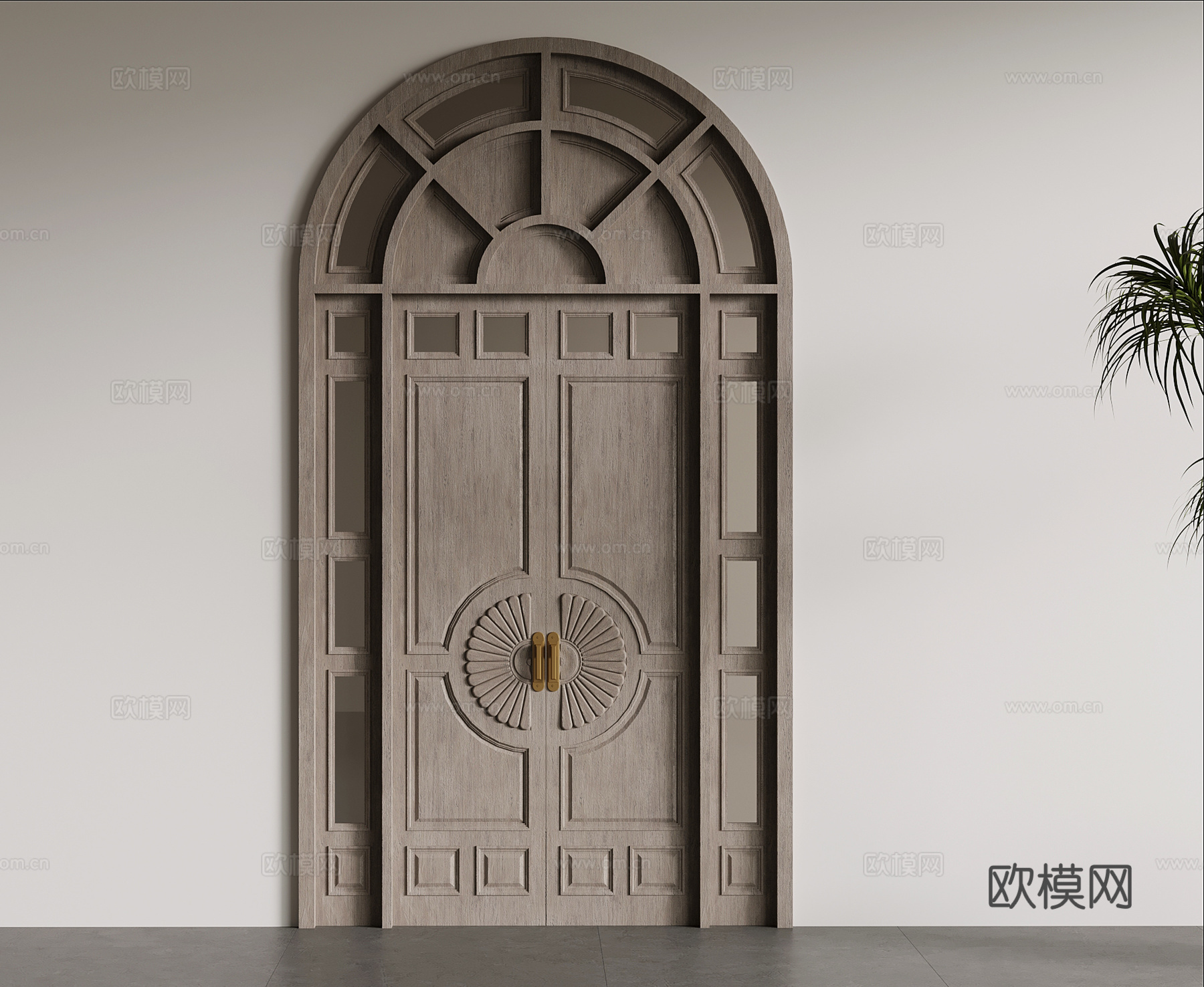 对开门 美式别墅门 入户门 对开门3d模型