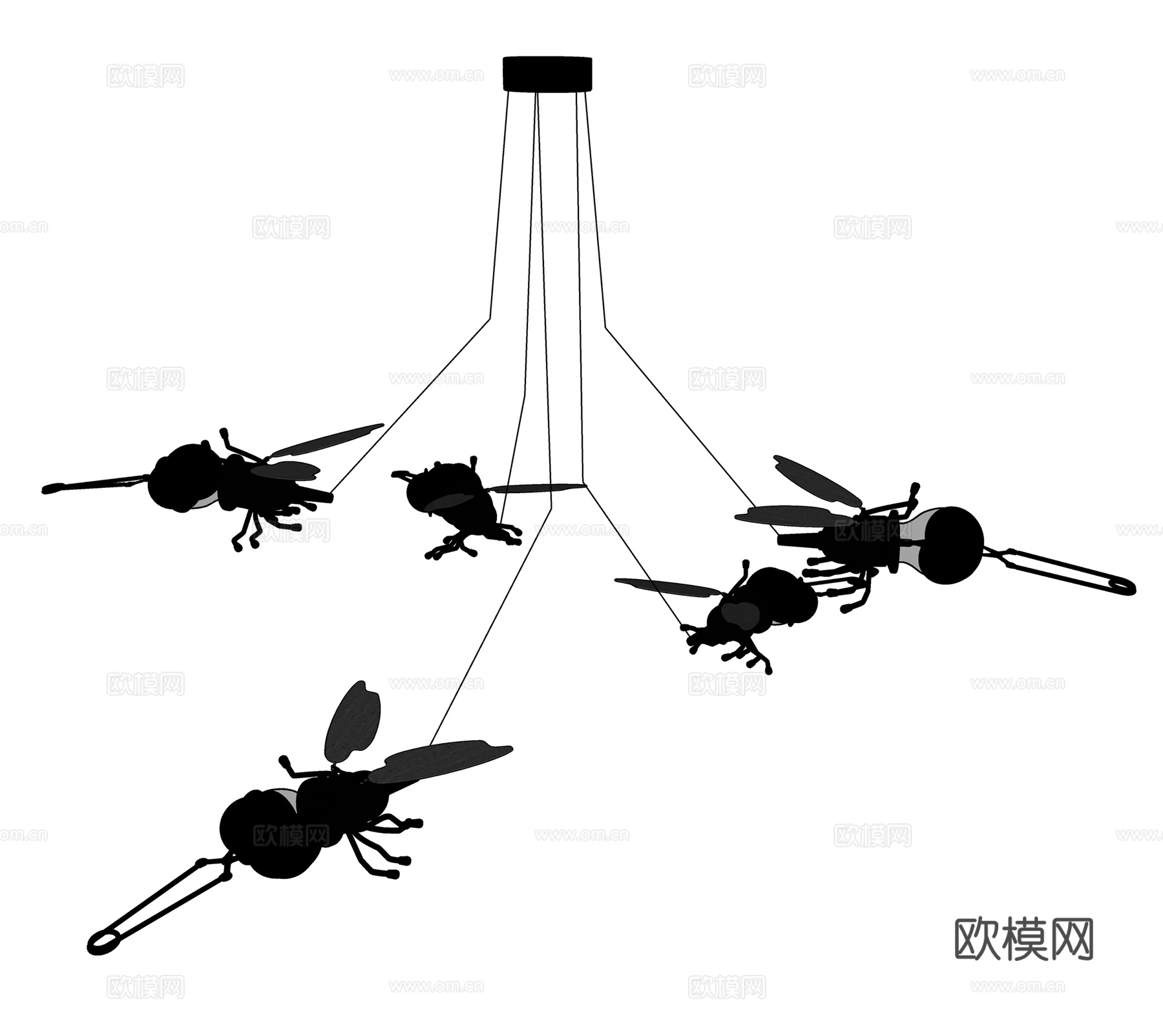 工业风异形吊灯  儿童吊灯 异形吊灯su模型