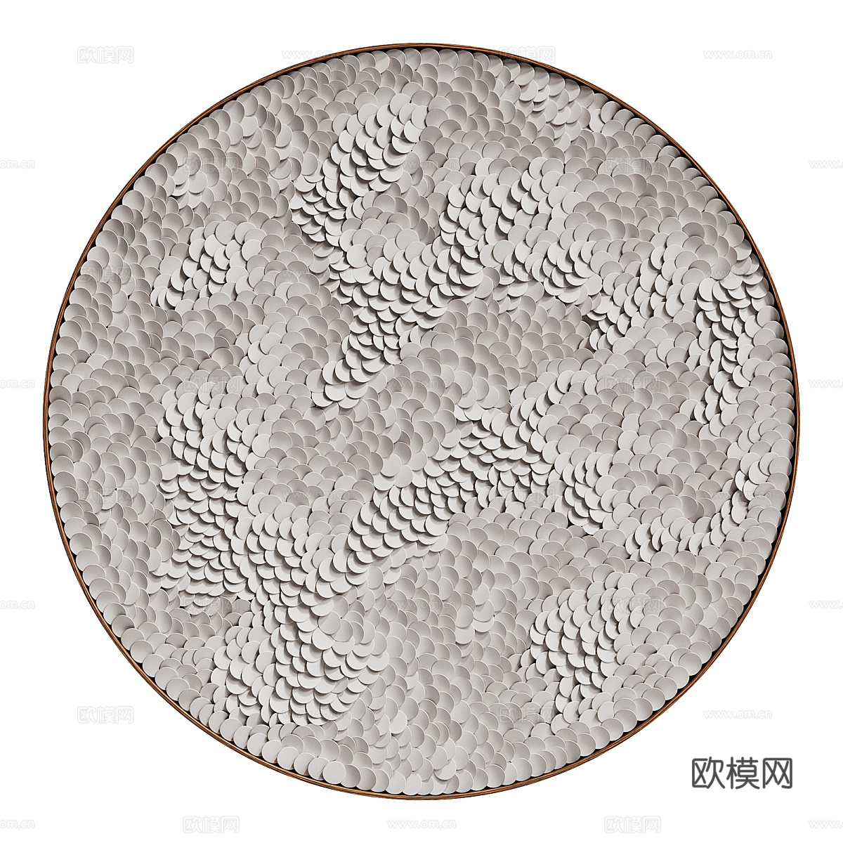 新中式鳞片装饰挂件3d模型