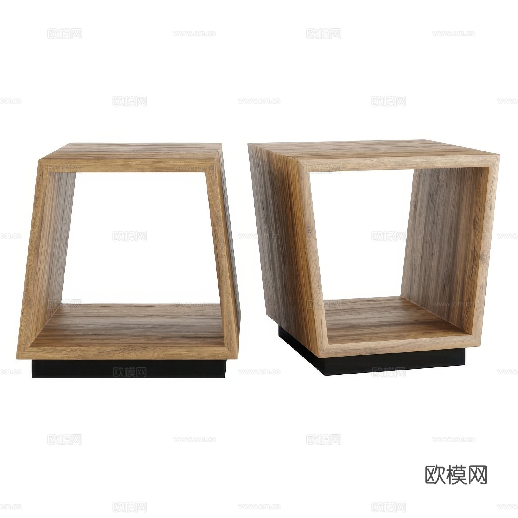 现代意式极简实木床头柜3d模型