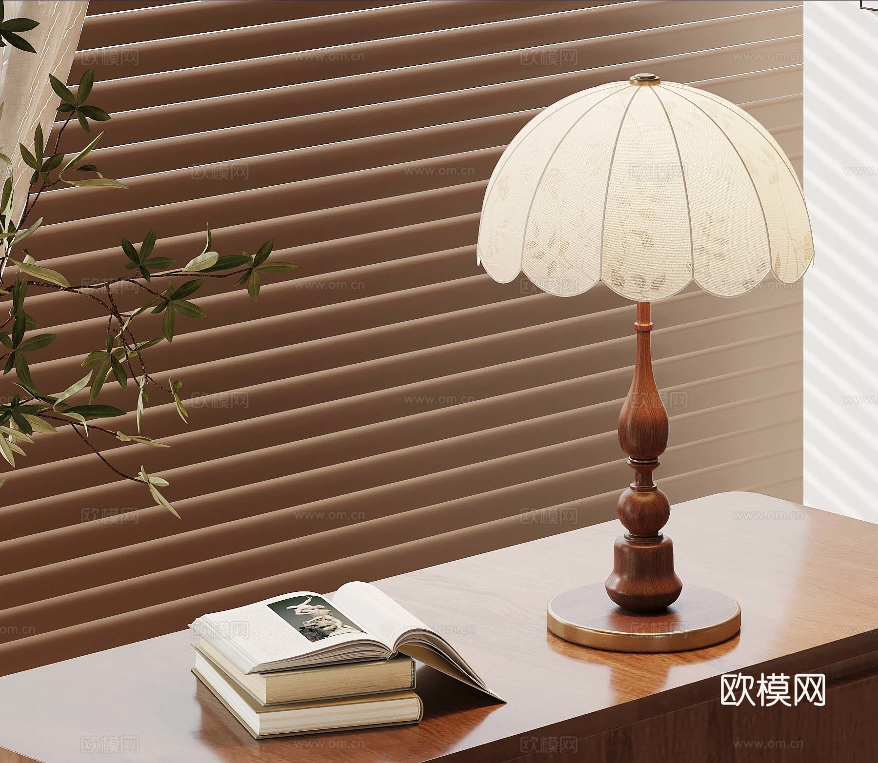 34法式中古风台灯su模型