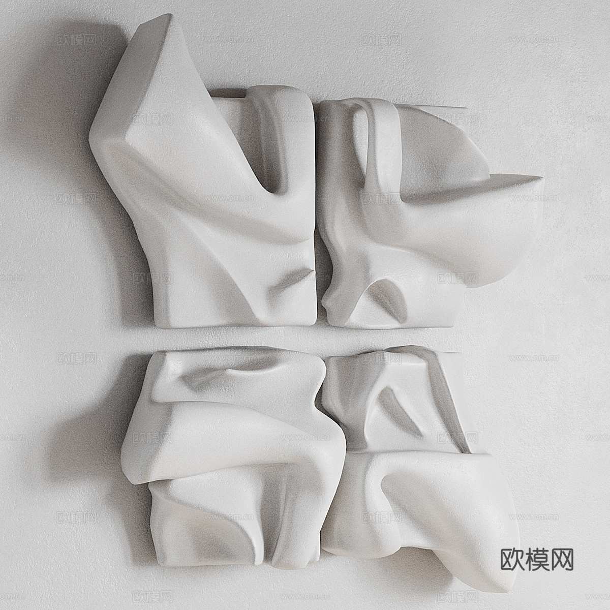 现代石膏艺术挂饰3d模型