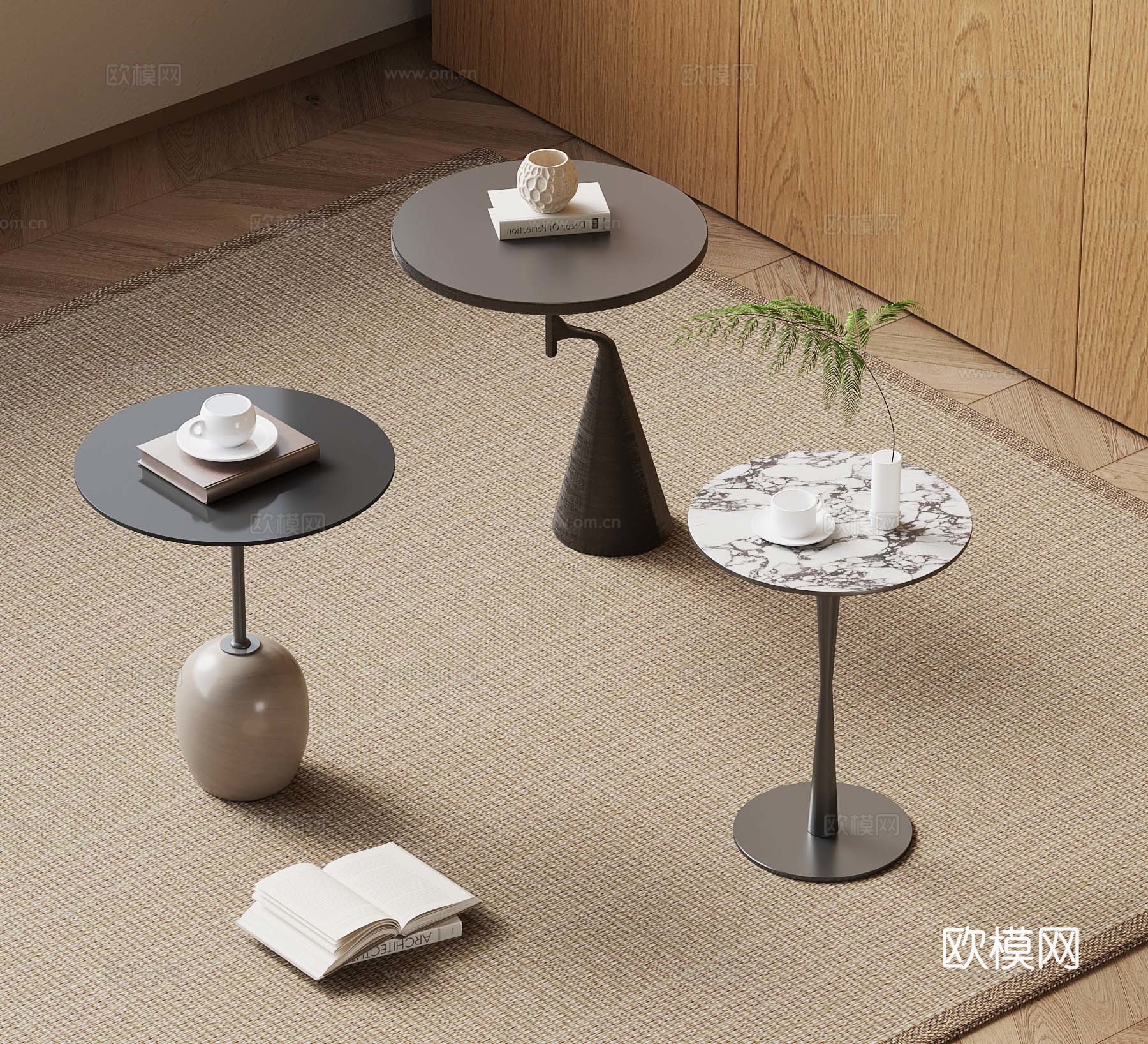 22现代边几 角几3d模型