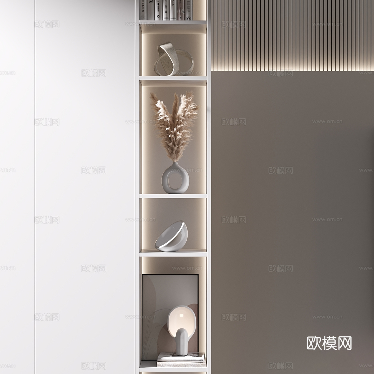 现代极简电视背景墙3d模型