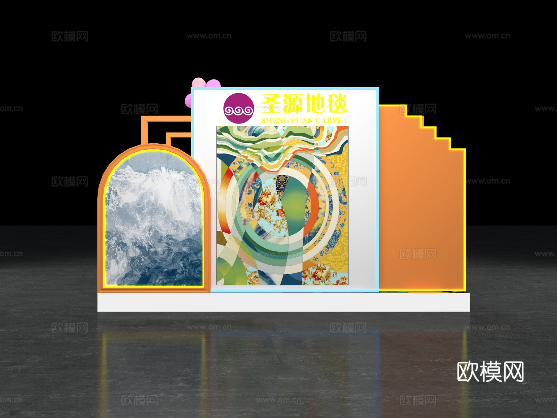 打卡 产品展示 展台  打卡墙3d模型