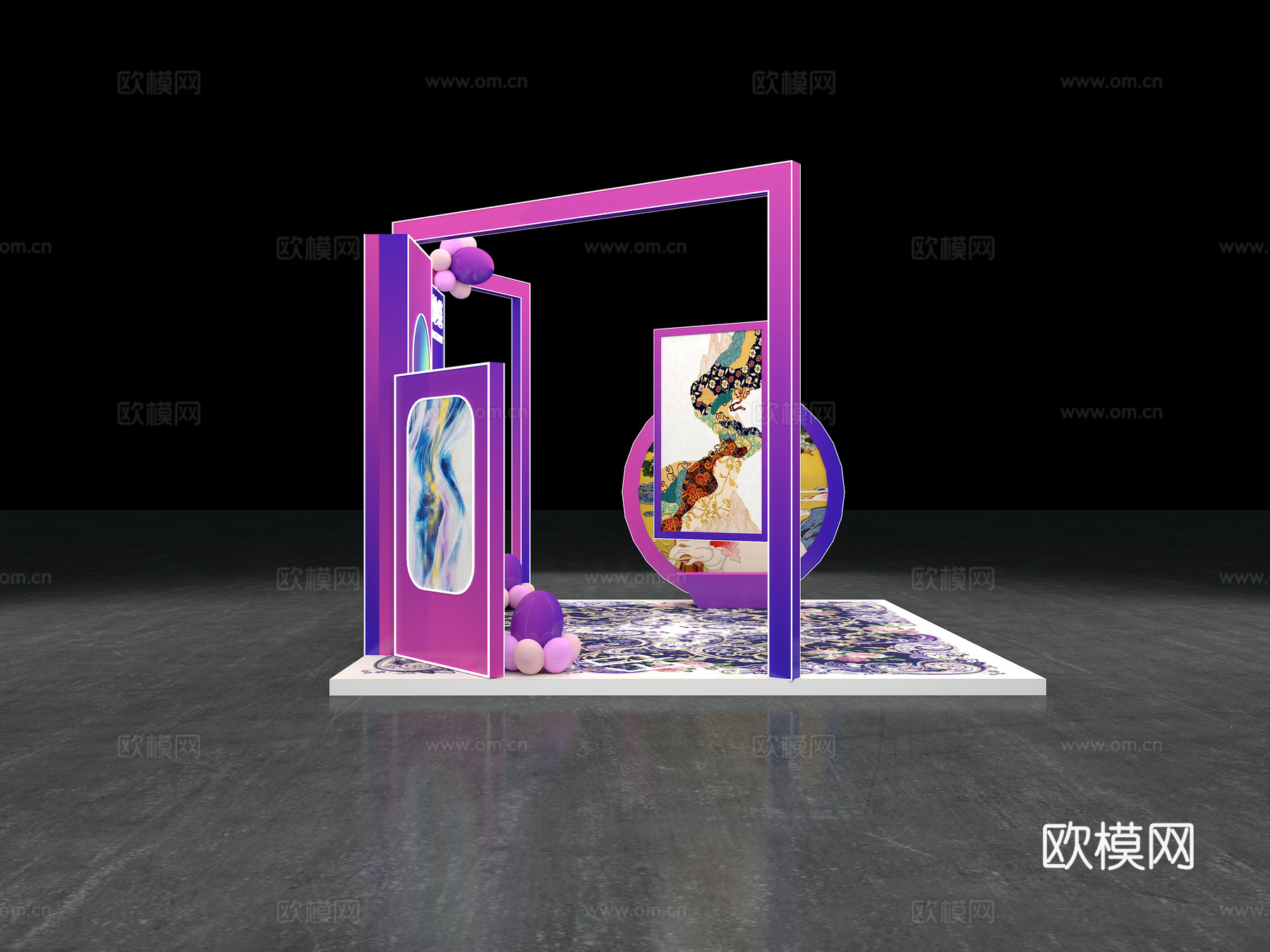 打卡 展台  展厅3d模型