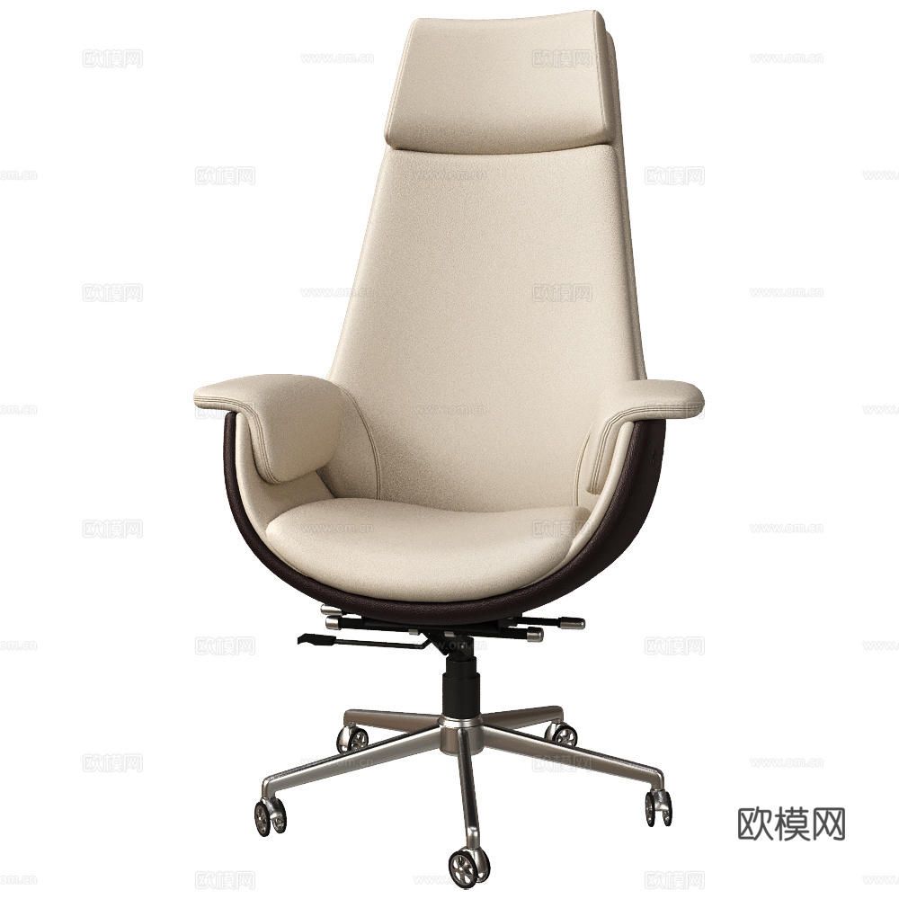 现代意式皮革办公椅3d模型