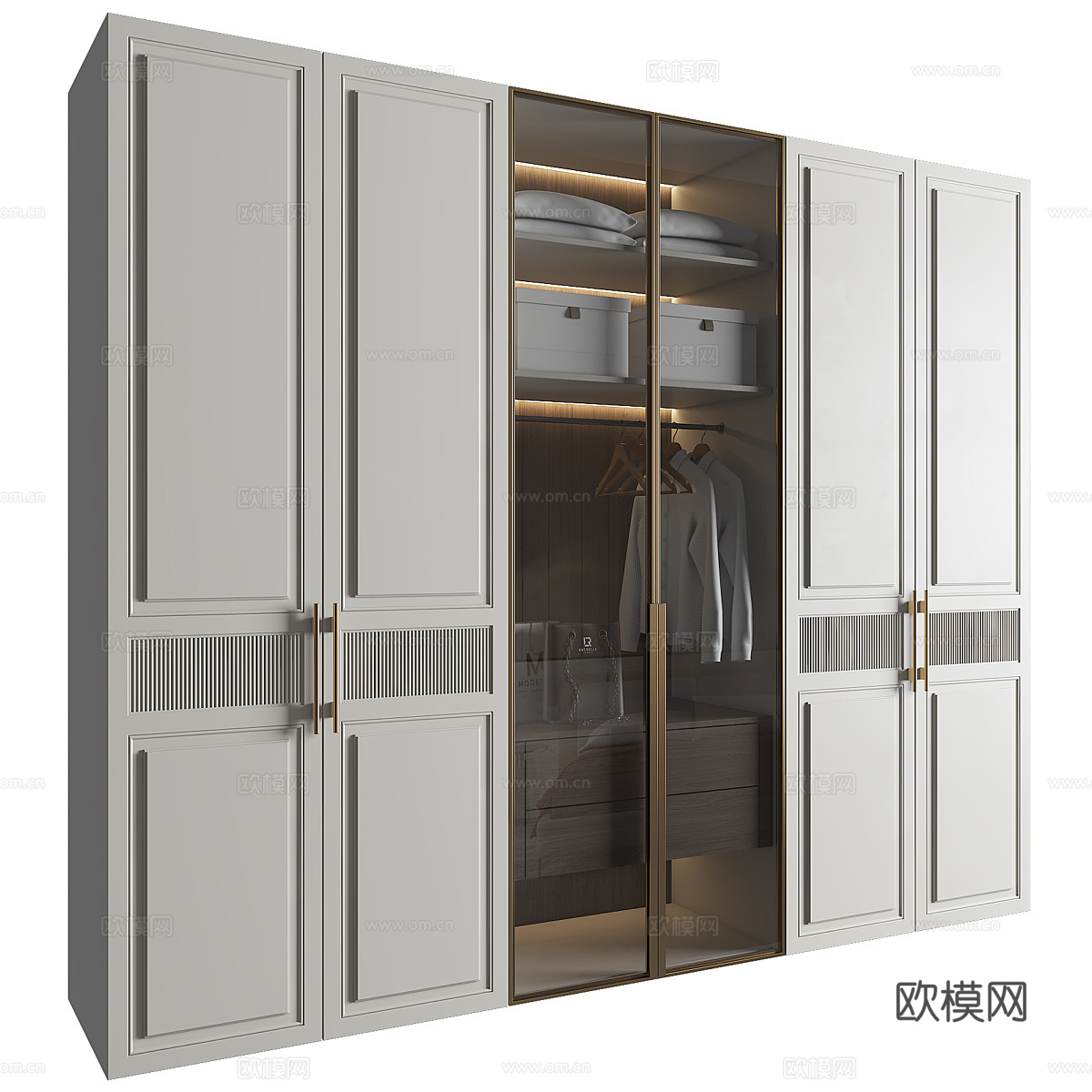 新古典轻奢开门衣柜3d模型
