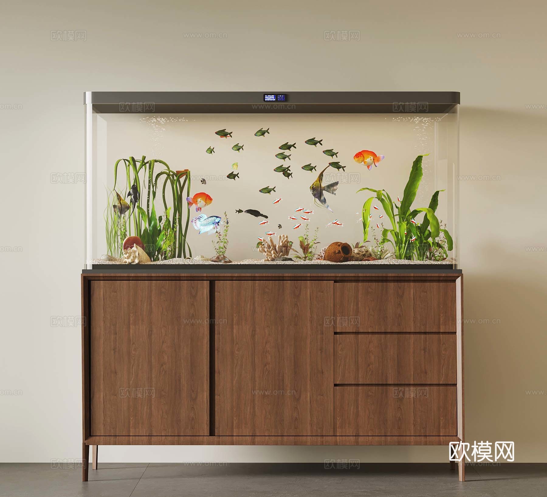 02现代鱼缸 水族箱3d模型