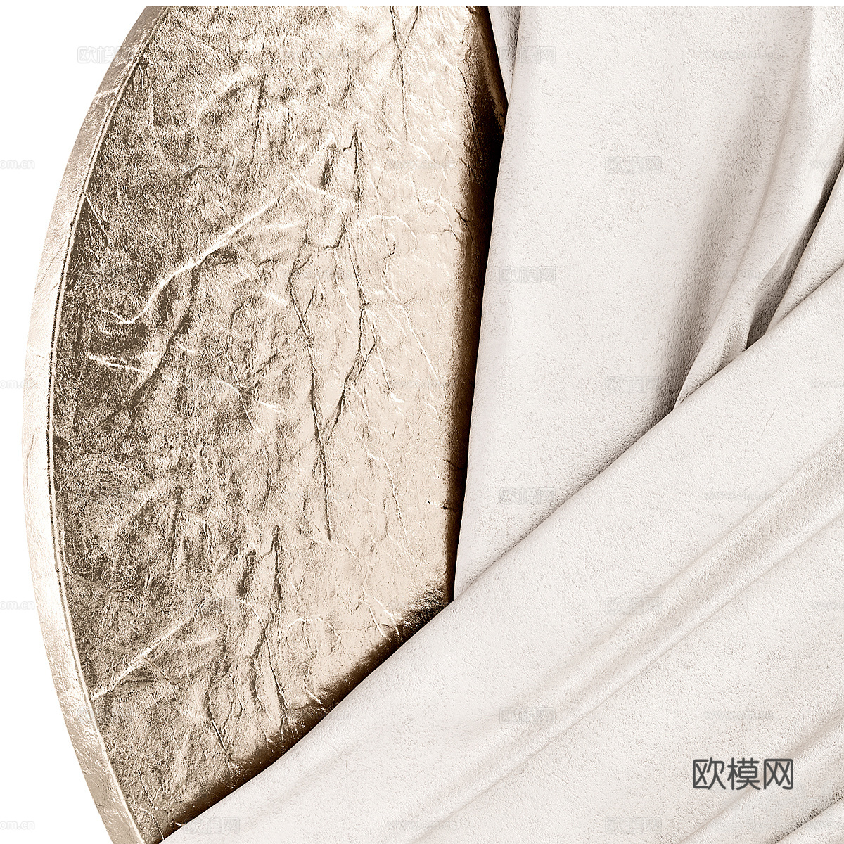 新中式墙饰圆形墙饰挂件3d模型