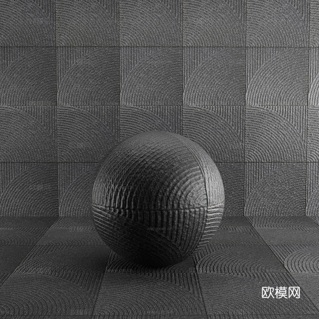 瓷砖 水泥砖 肌理砖 文化砖 条纹砖3d模型下载（渲染图1）