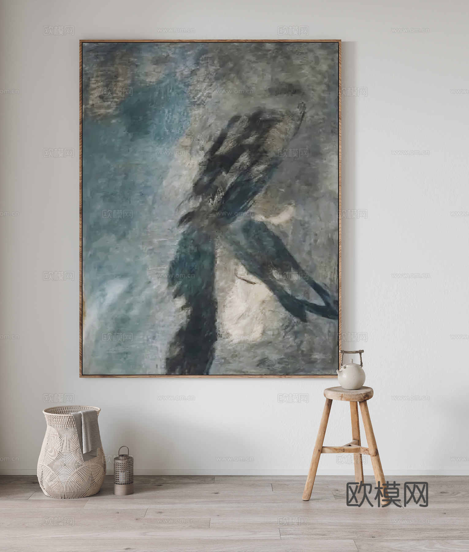 现代挂画 装饰画 凳子 摆件3d模型