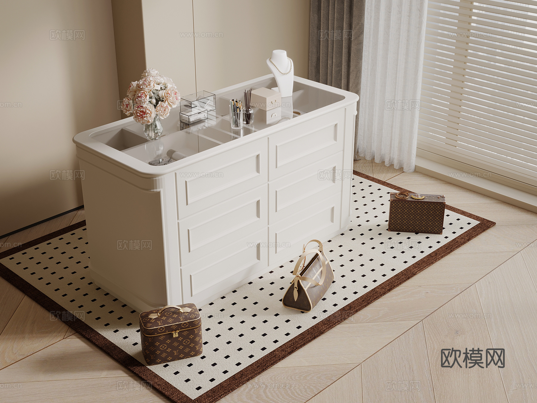 014首饰柜 现代首饰柜 中岛柜3d模型