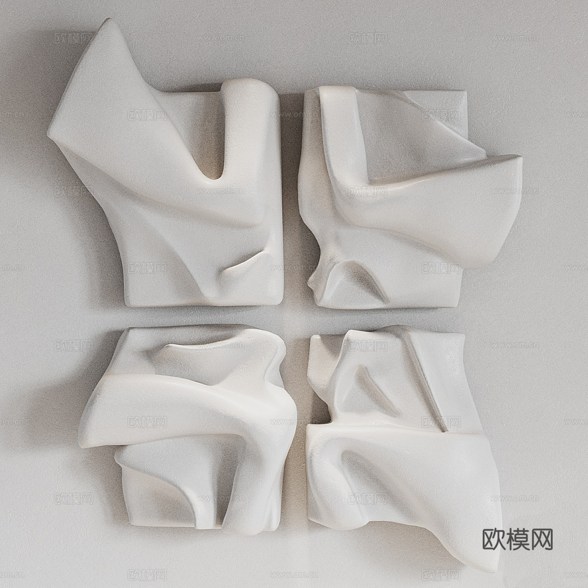 现代石膏艺术挂饰3d模型