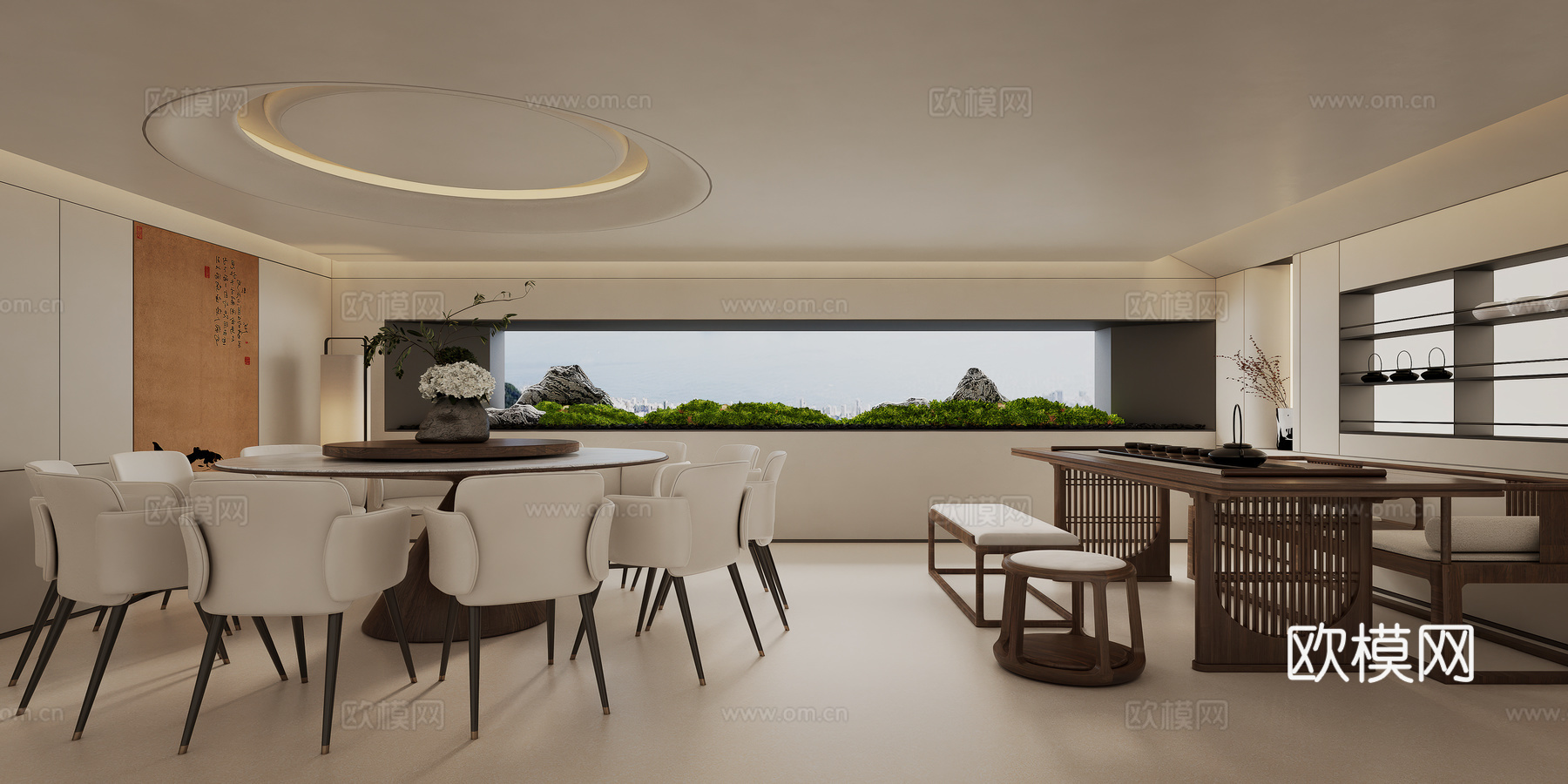 宋式 新中式 餐厅 茶室 景观3d模型
