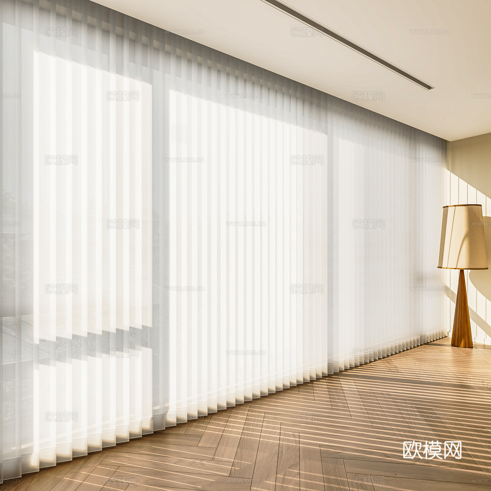现代梦幻帘 百叶帘 梦幻帘 香格里拉帘 窗帘 电动窗帘 拉帘su模型